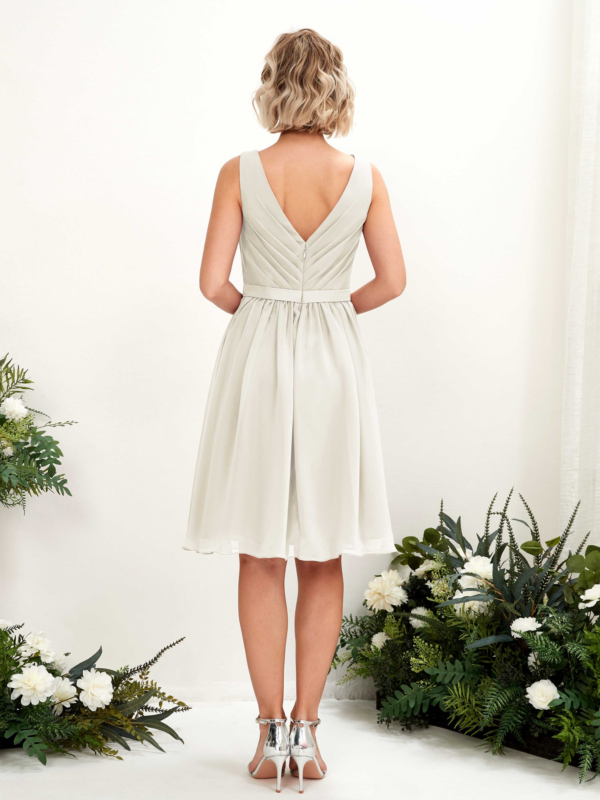 Natasha Ivory Sleeveless Midi Dress