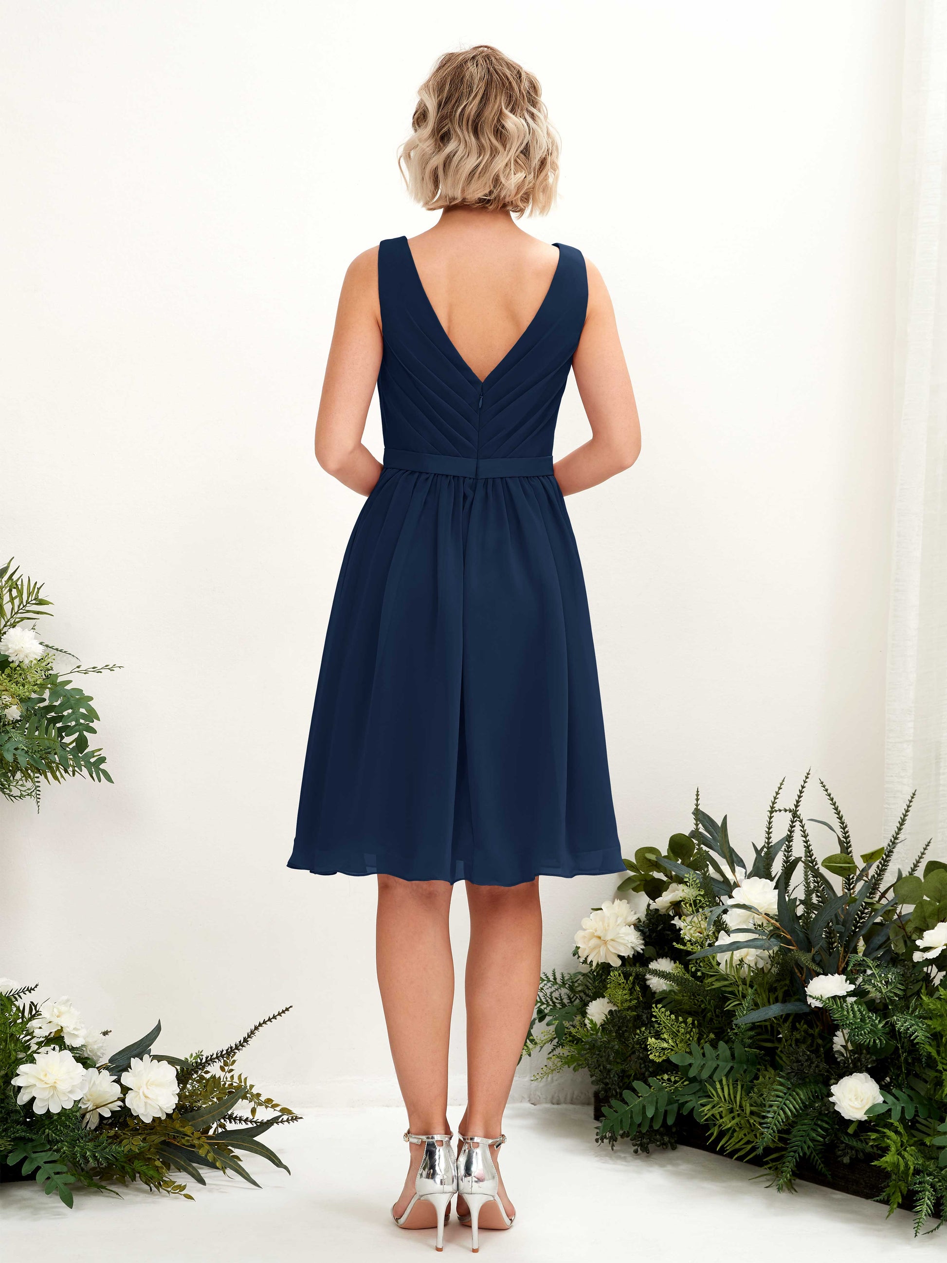 Natasha Navy Sleeveless Midi Dress