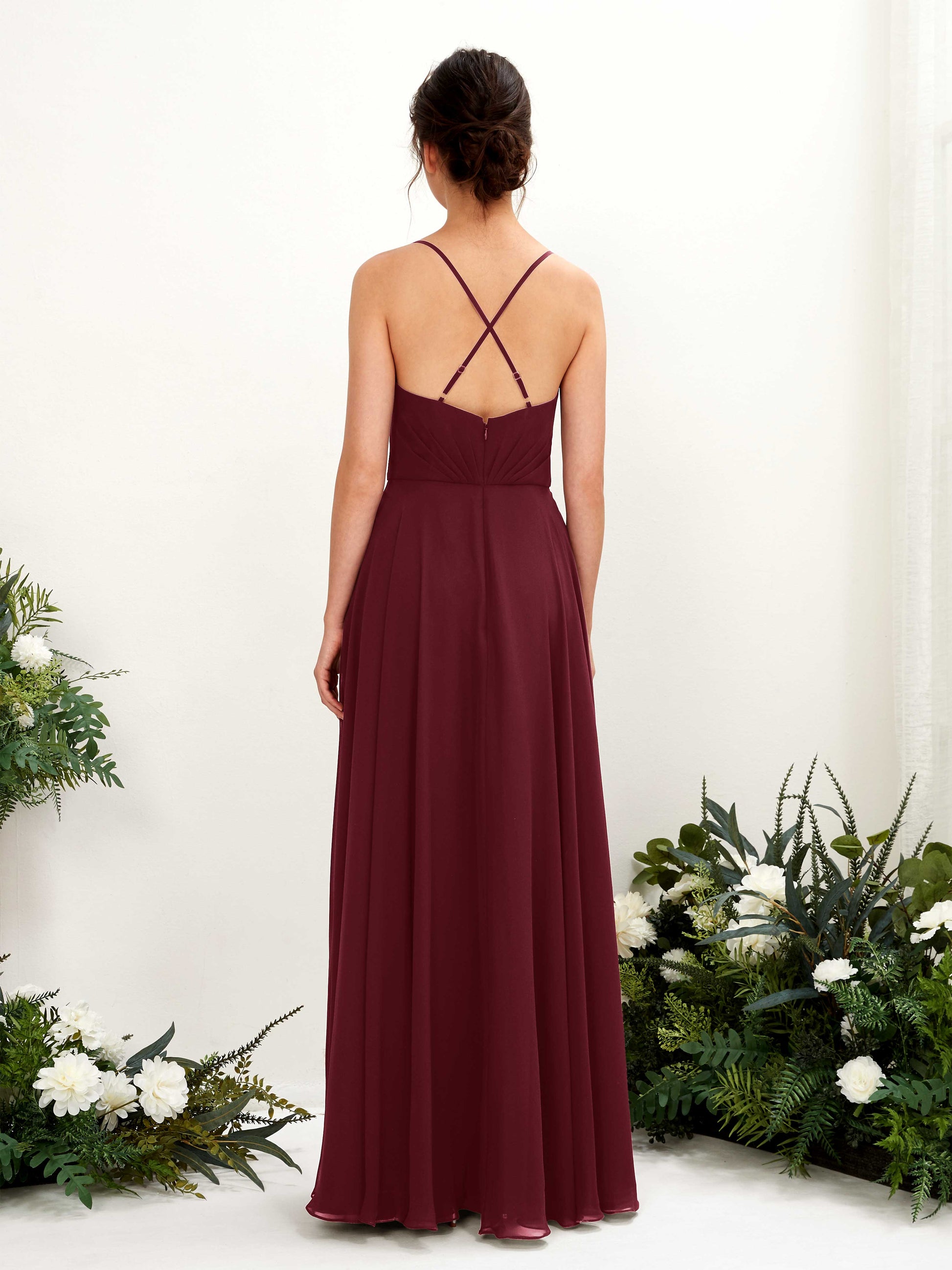 Naura Burgundy Sleeveless Maxi Dress