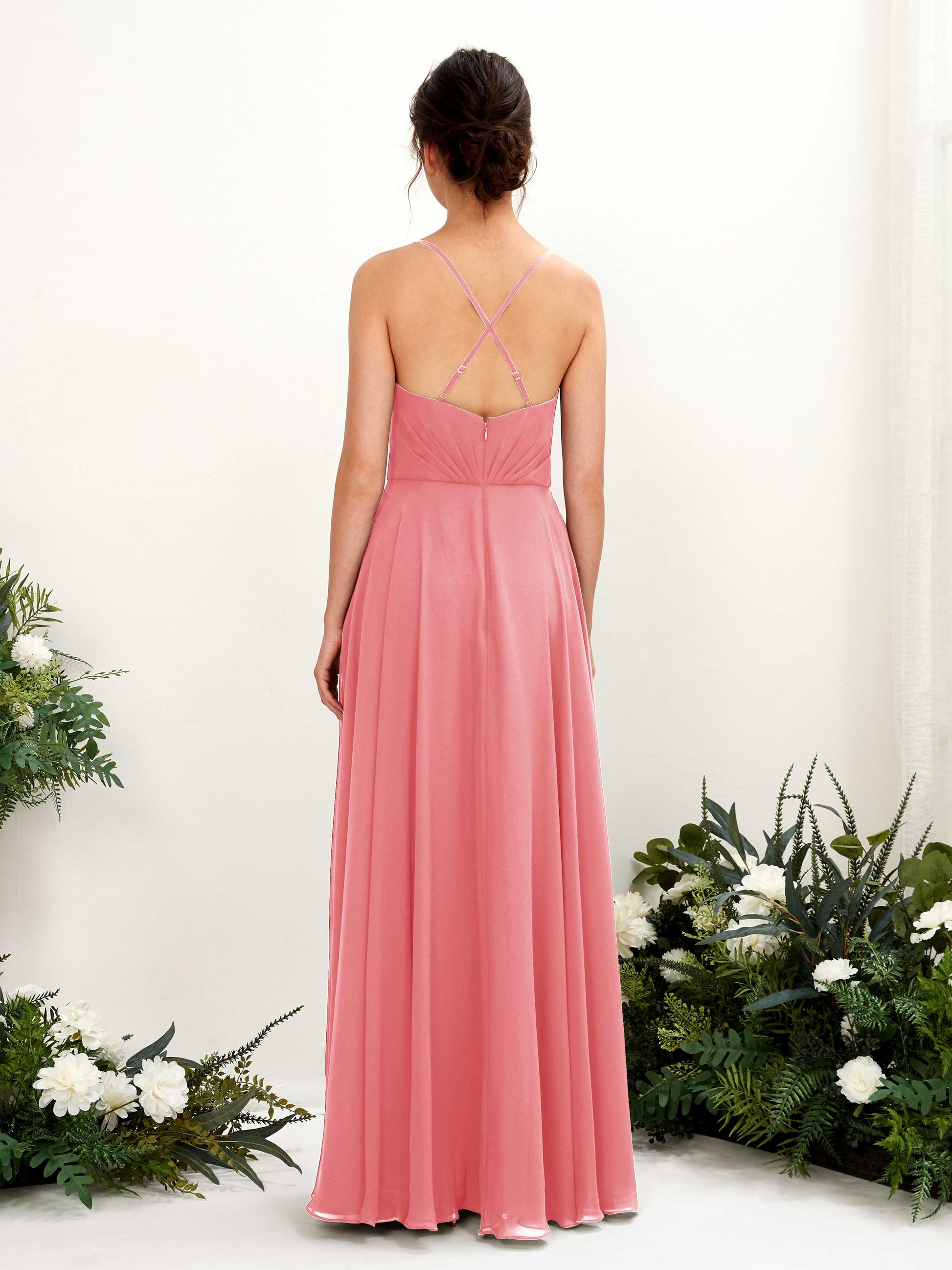 Naura Coral Pink Sleeveless Maxi Dress