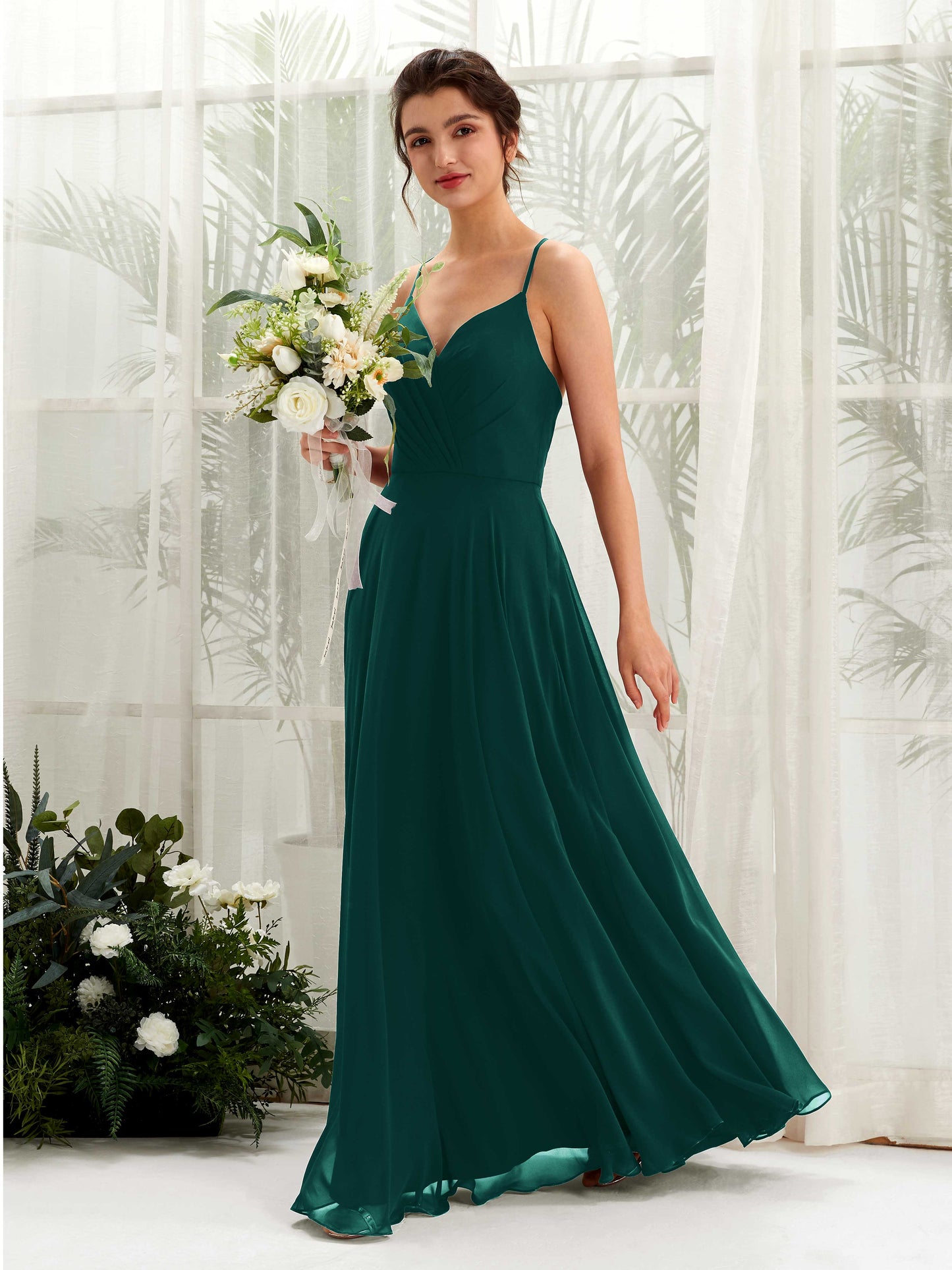 Naura Dark Emerald Sleeveless Maxi Dress