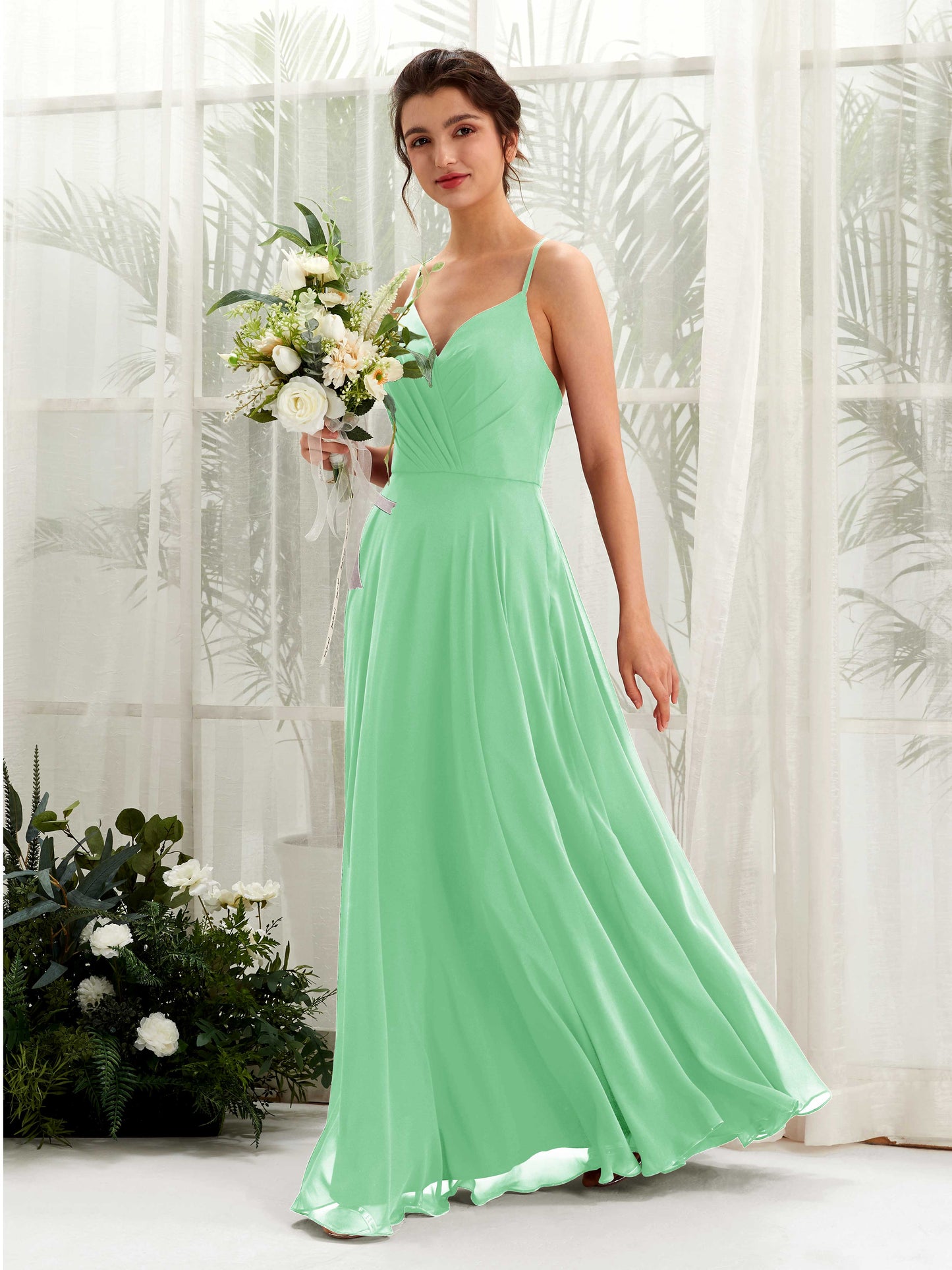 Naura Mint Green Sleeveless Maxi Dress