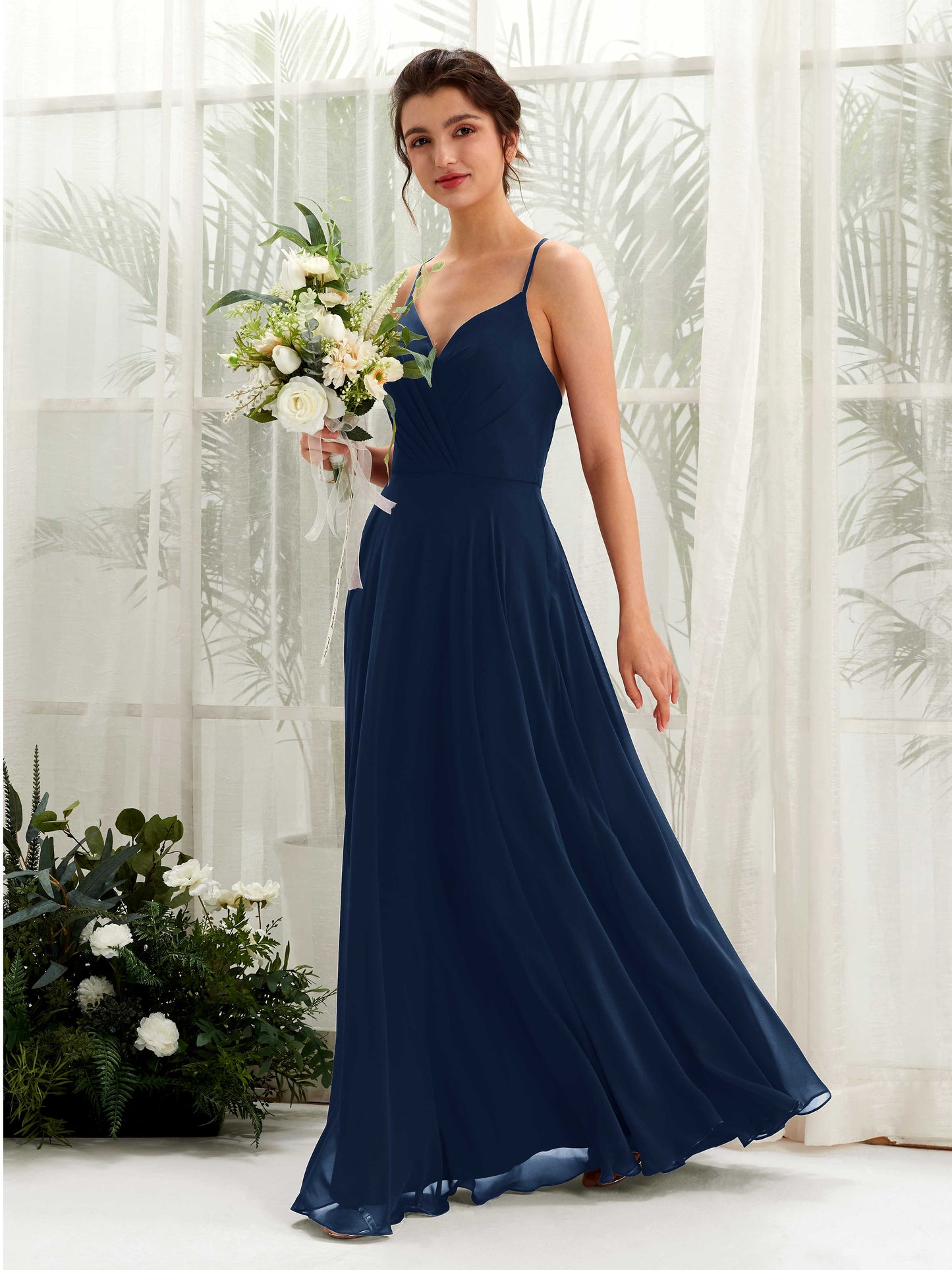 Naura Navy Sleeveless Maxi Dress