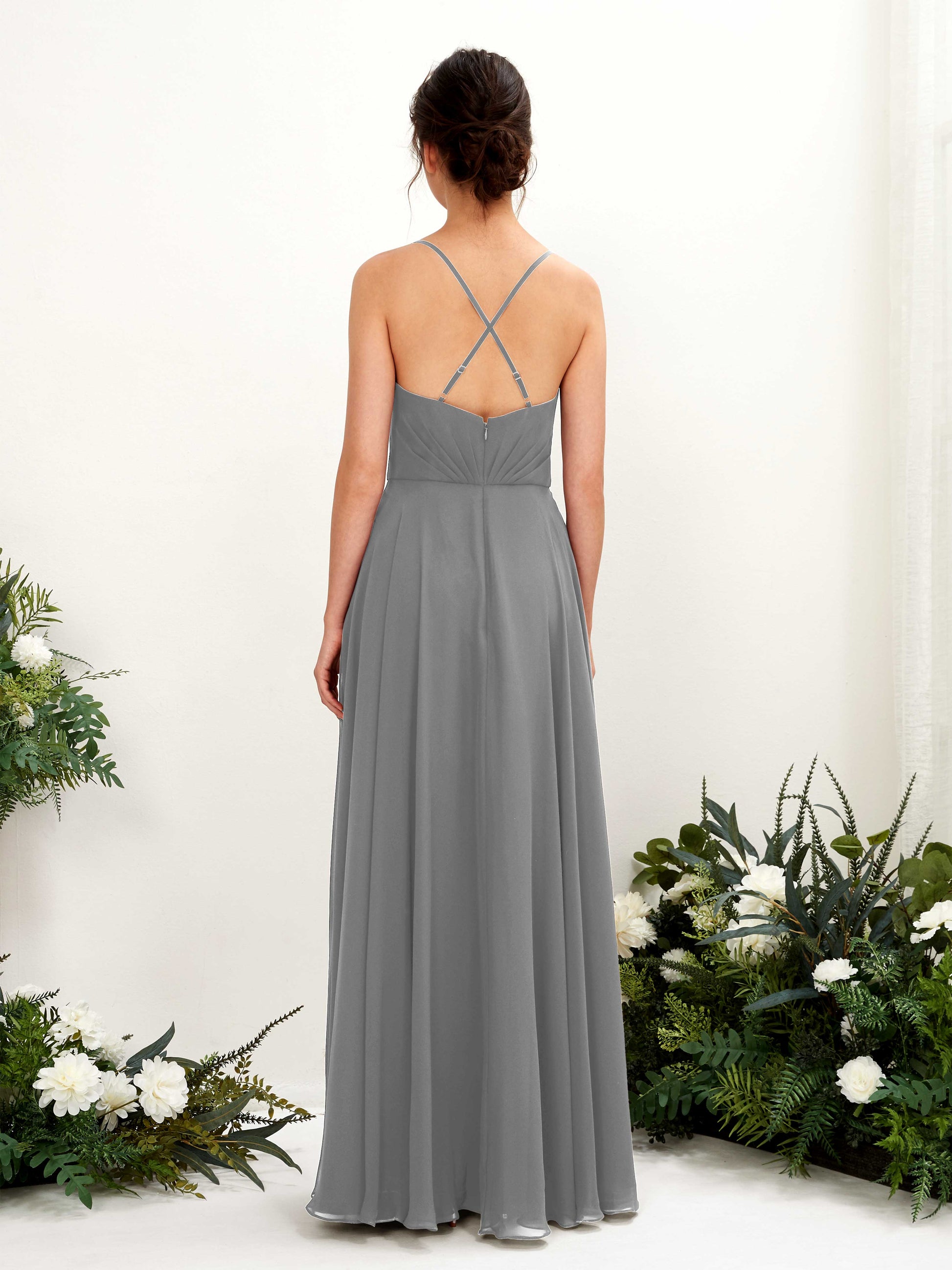 Naura Steel Gray Sleeveless Maxi Dress