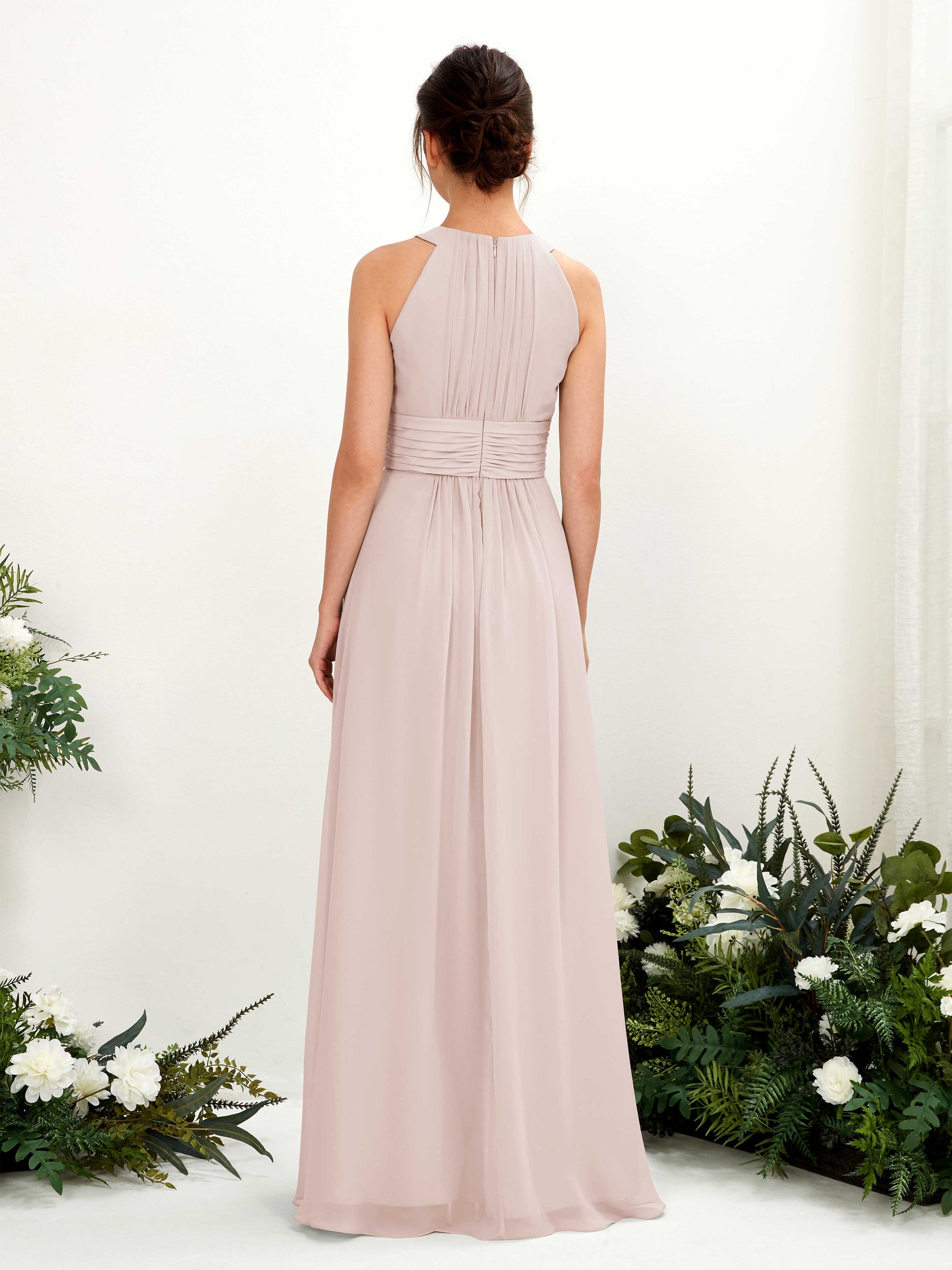 Noelle Biscotti Halter Maxi Dress