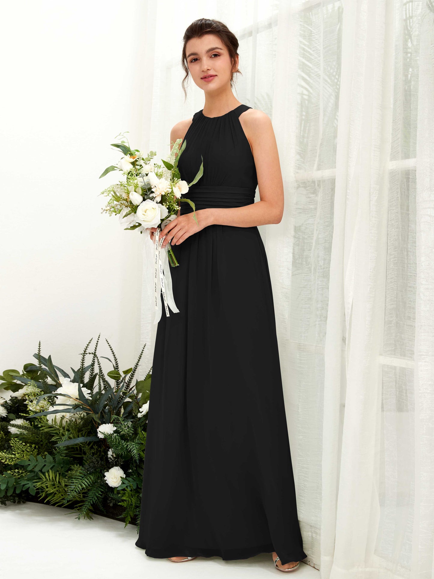 Noelle Black Halter Maxi Dress