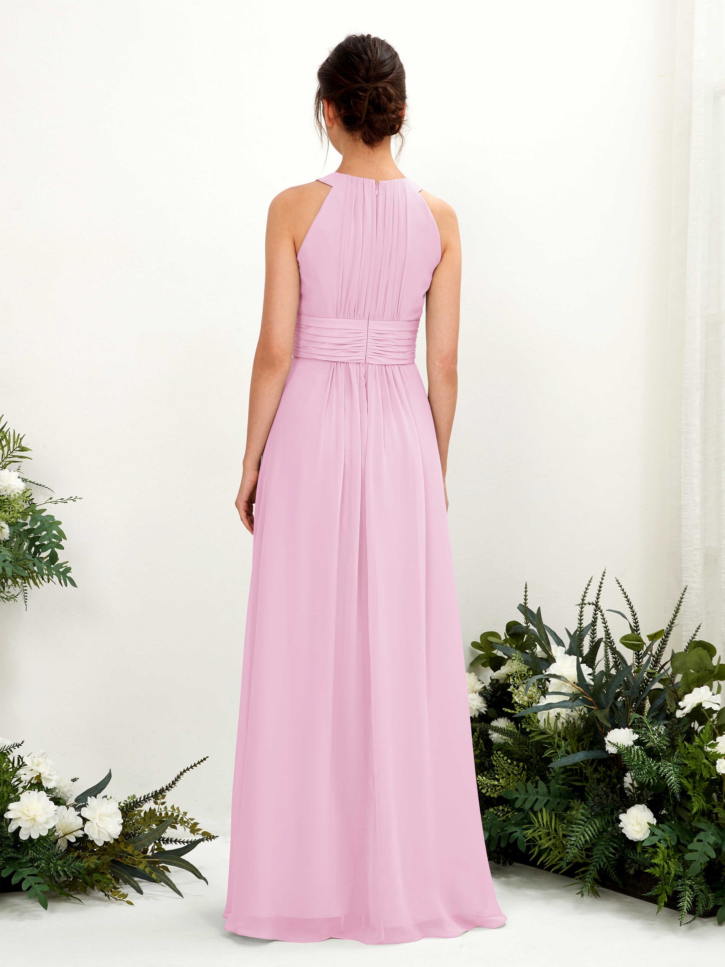 Noelle Candy Pink Halter Maxi Dress