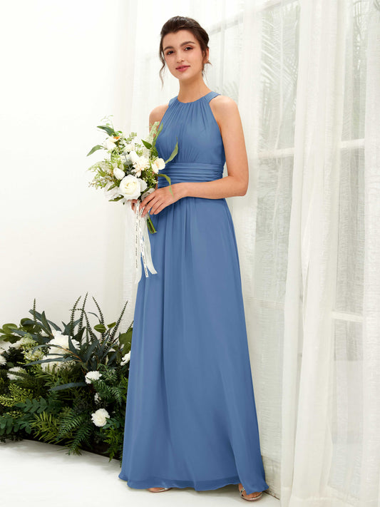 Noelle Dusty Blue Halter Maxi Dress