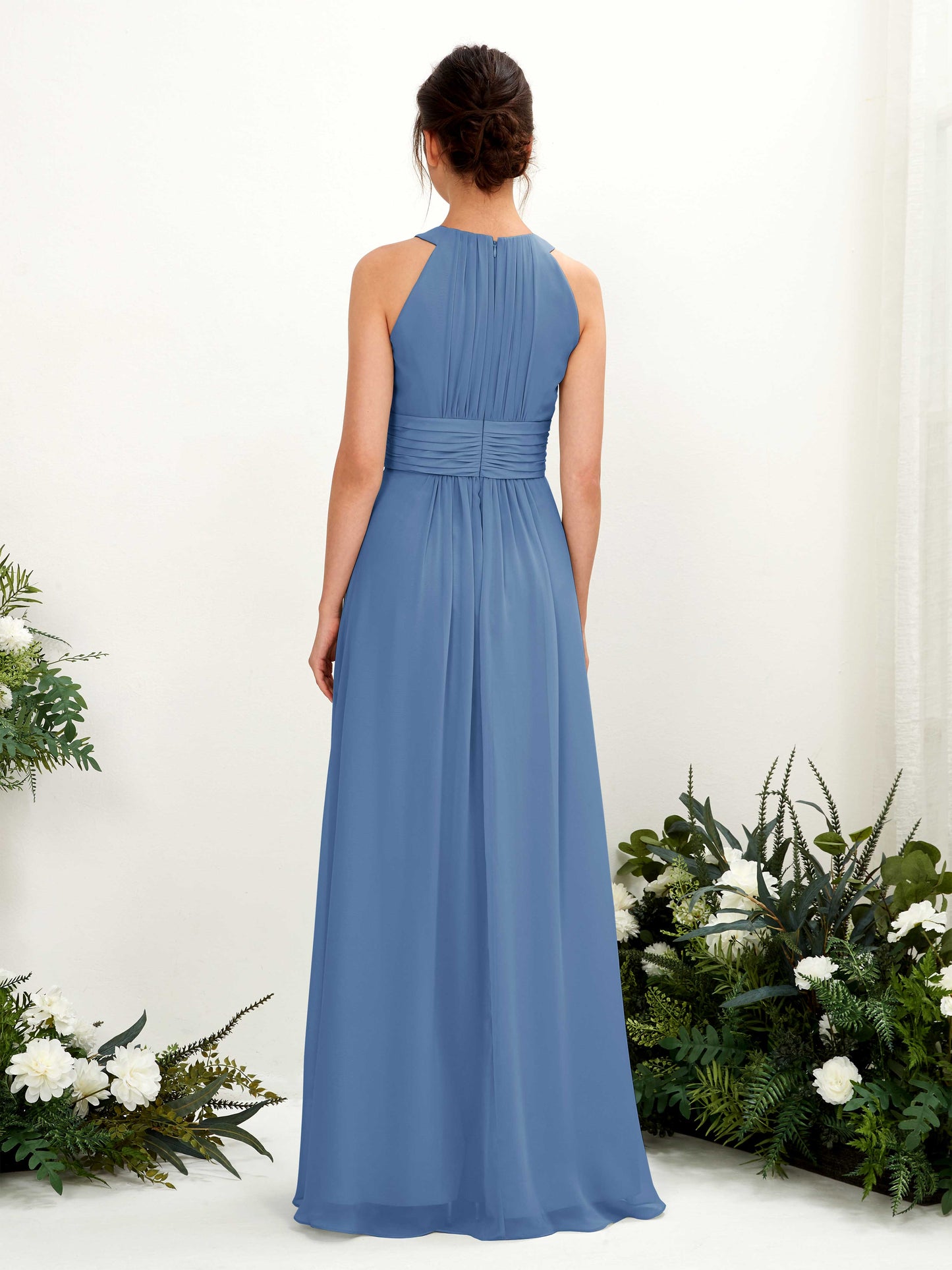 Noelle Dusty Blue Halter Maxi Dress