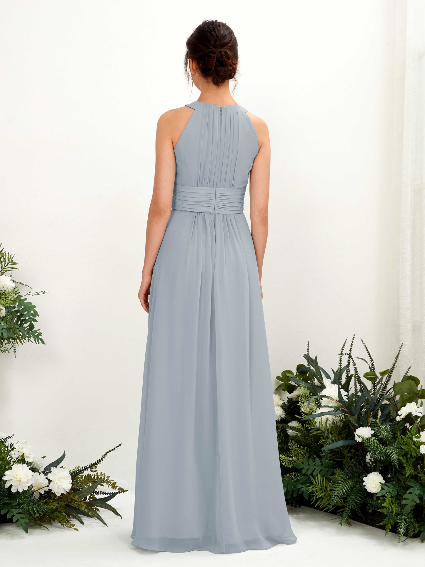 Noelle Dusty Blue-Upgrade Halter Maxi Dress