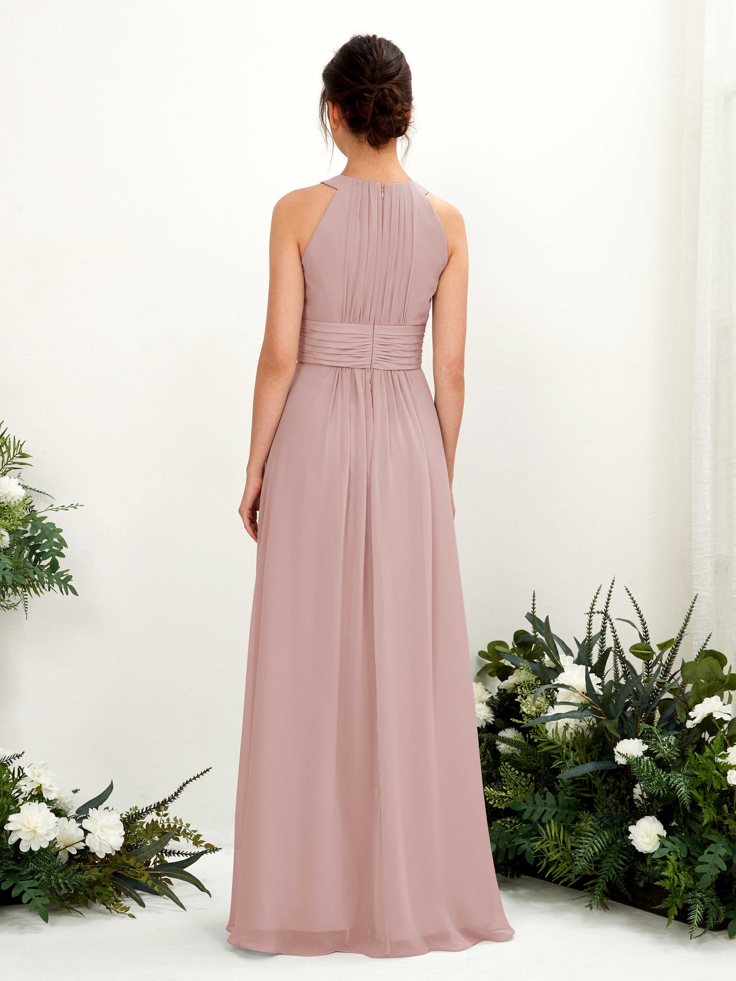 Noelle Dusty Rose Halter Maxi Dress