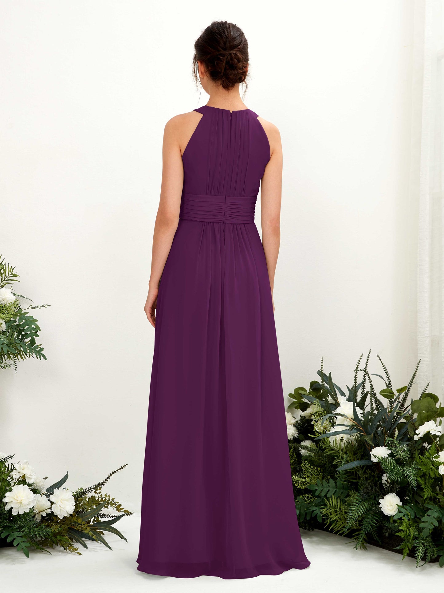 Noelle Grape Halter Maxi Dress