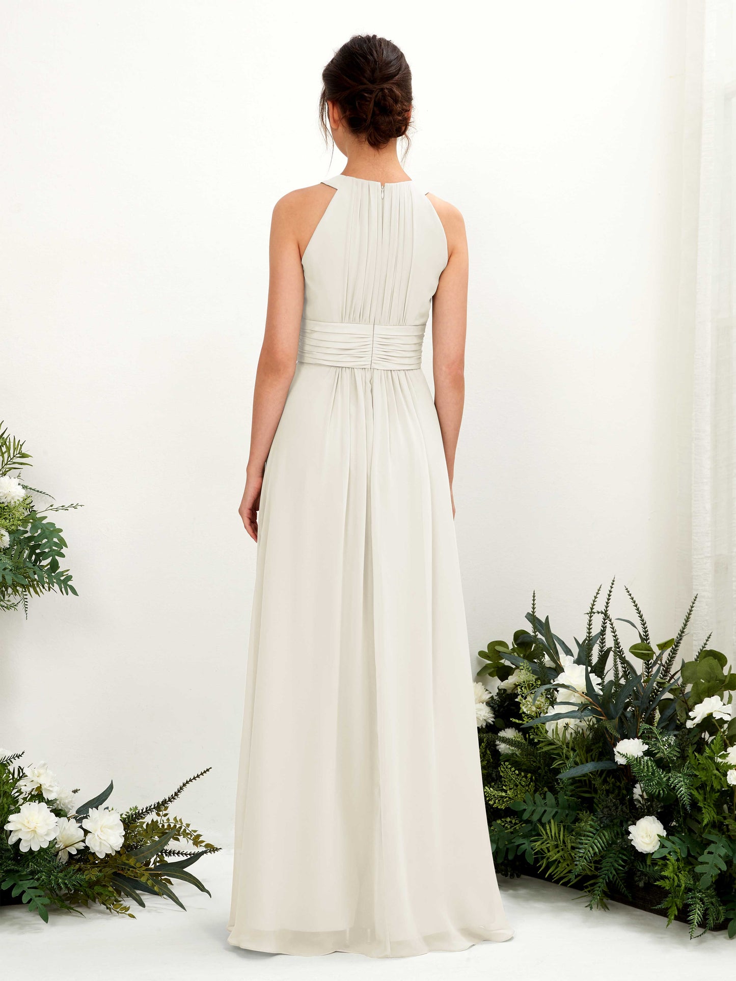 Noelle Ivory Halter Maxi Dress