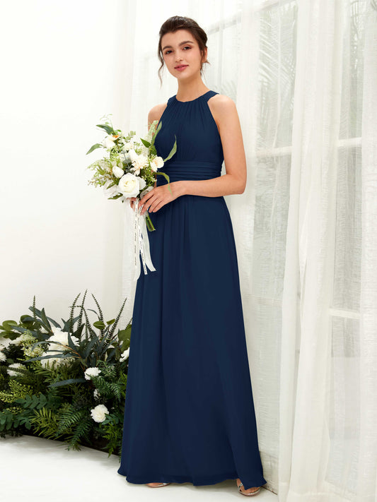 Noelle Navy Halter Maxi Dress