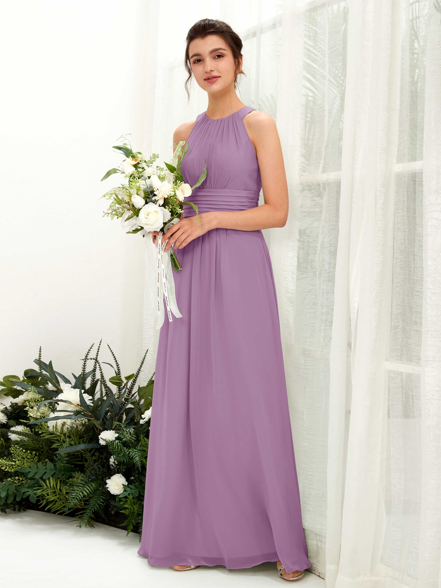 Noelle Orchid Mist Halter Maxi Dress