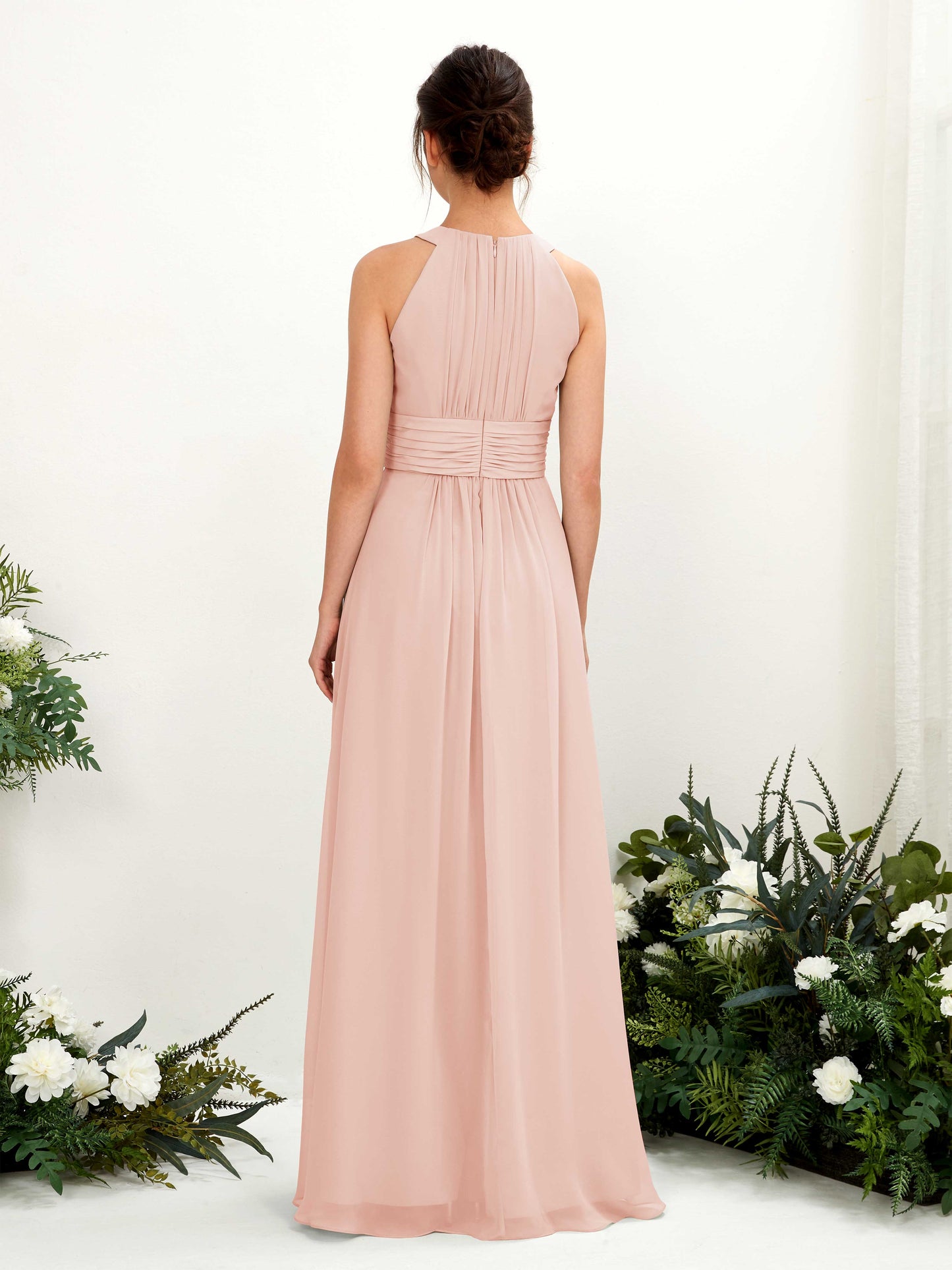 Noelle Pearl Pink Halter Maxi Dress