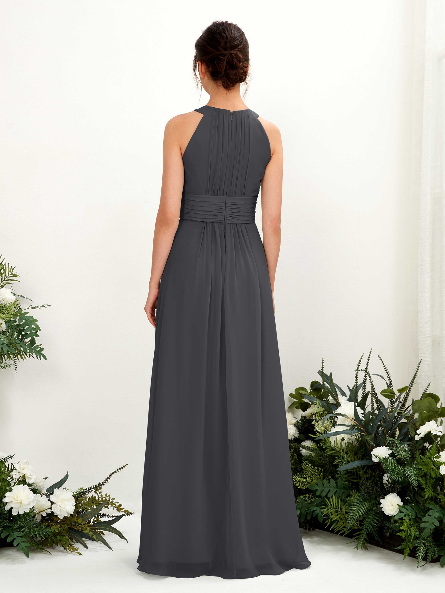 Noelle Pewter Halter Maxi Dress