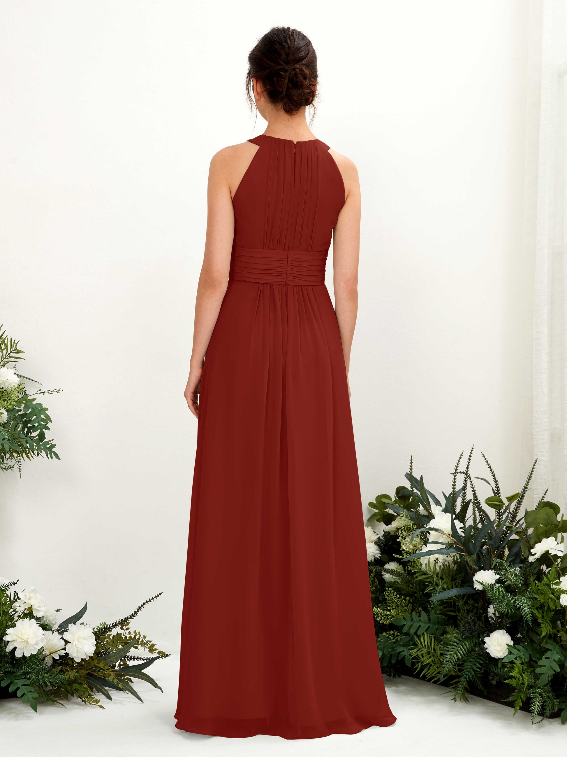 Noelle Rust Halter Maxi Dress