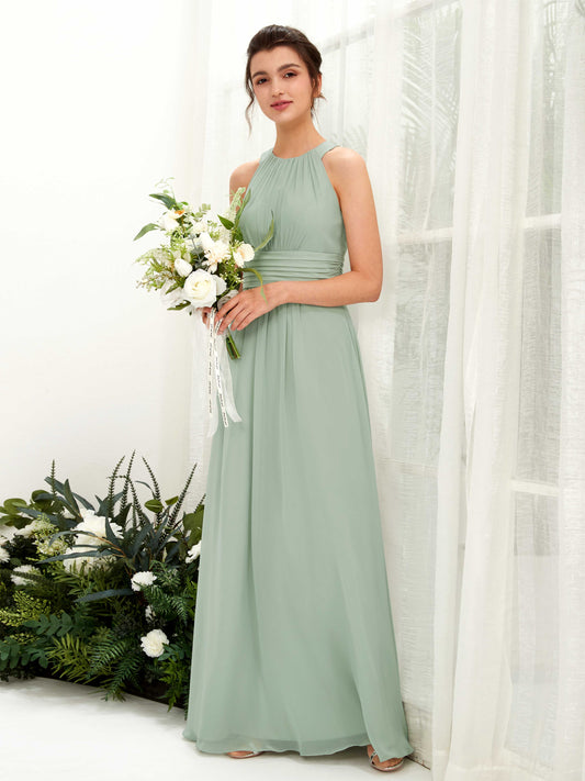 Noelle Sage Green Halter Maxi Dress