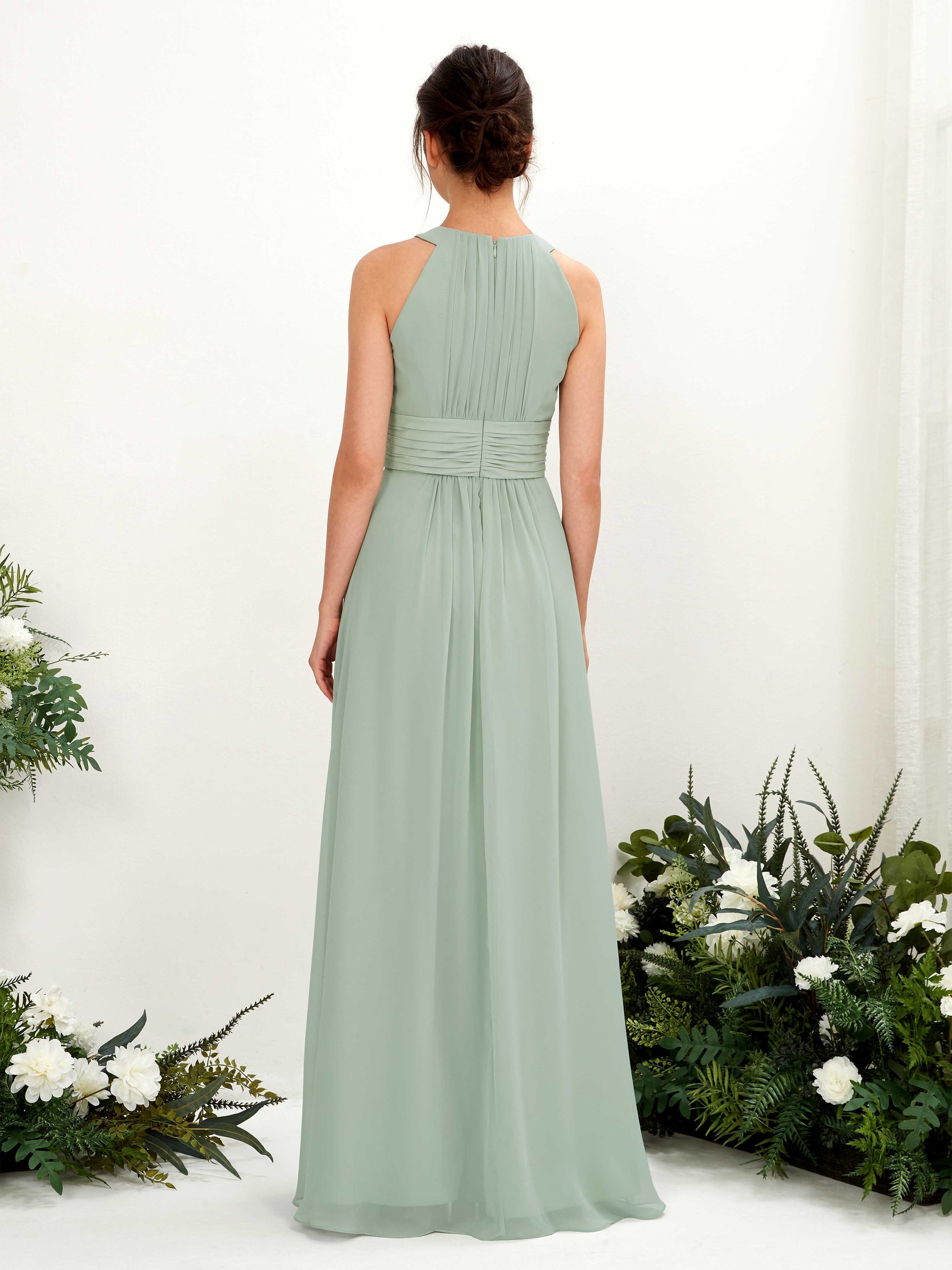 Noelle Sage Green Halter Maxi Dress