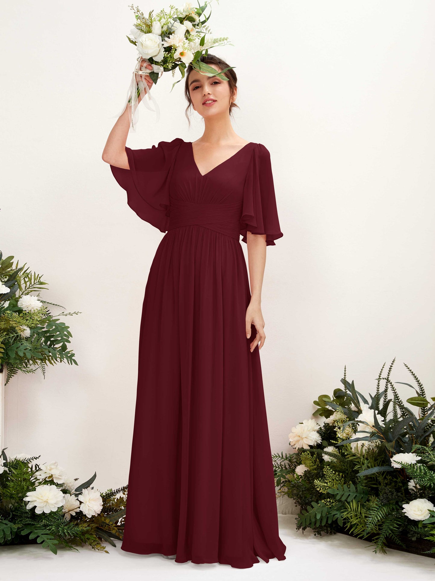 Odette Burgundy Maxi Dress