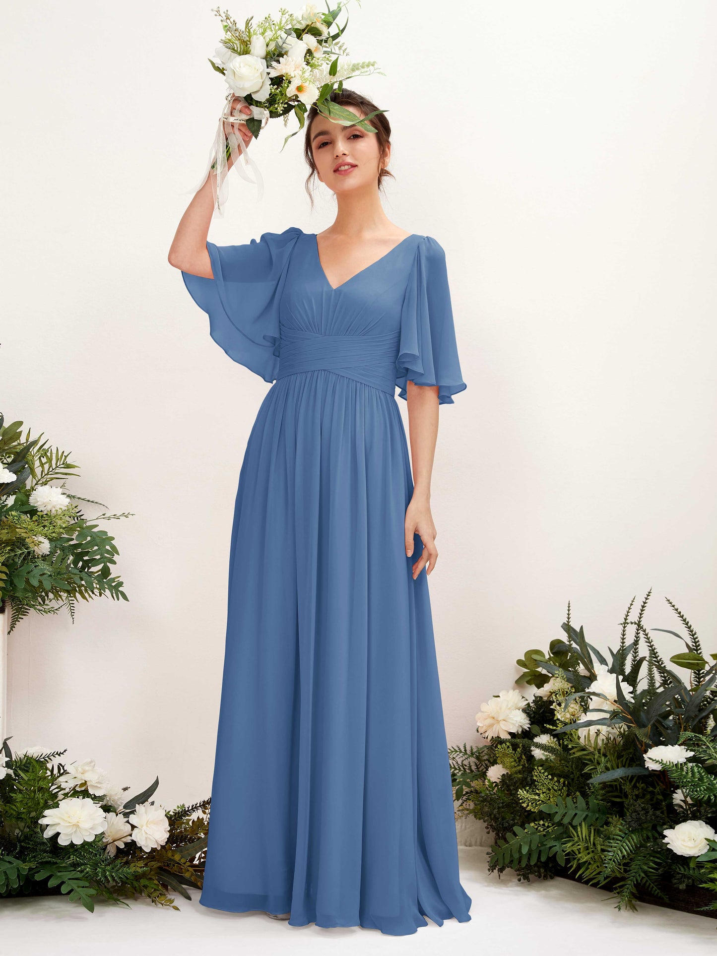 Odette Dusty Blue Maxi Dress