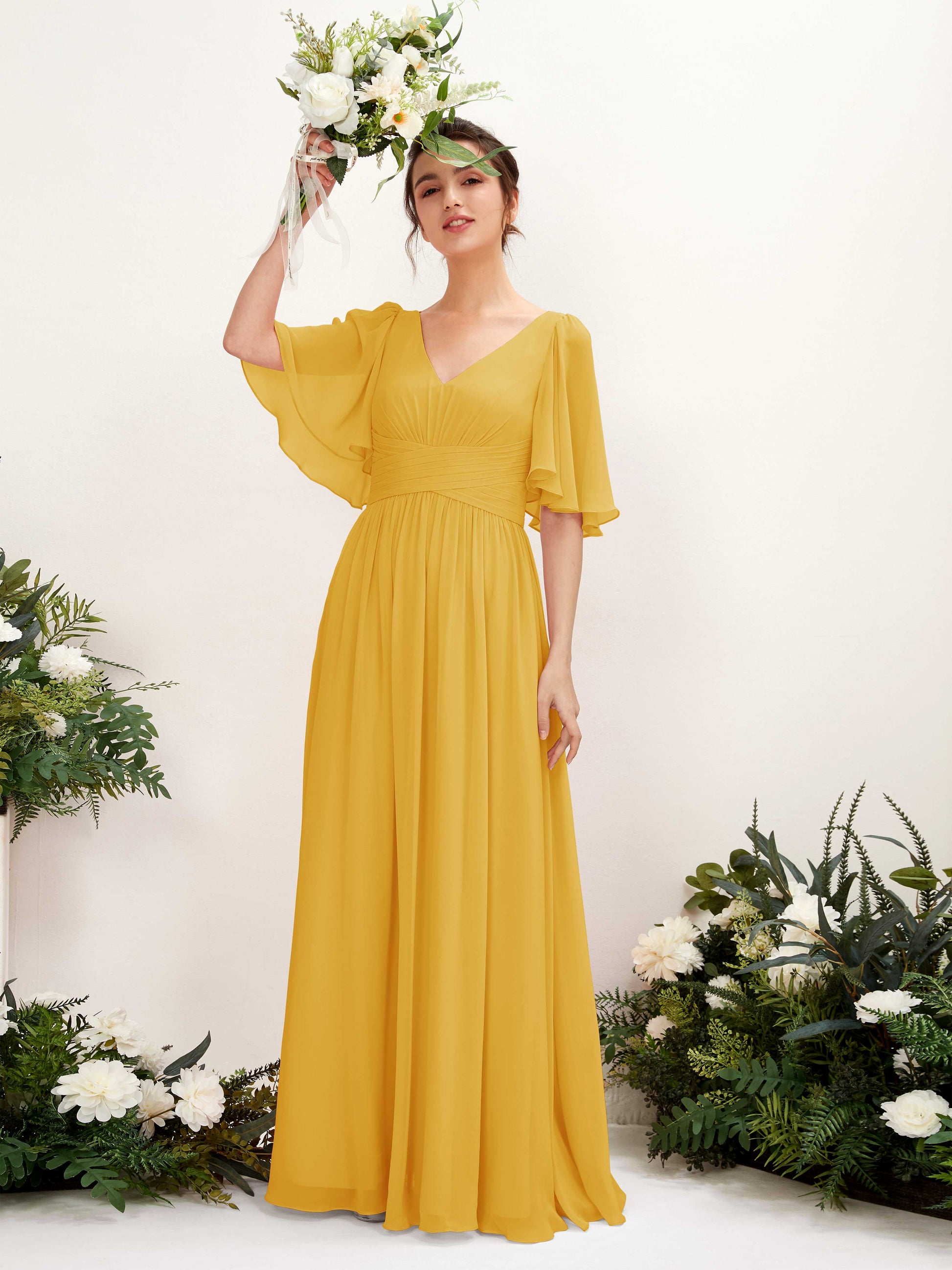 Odette Mustard Yellow Maxi Dress