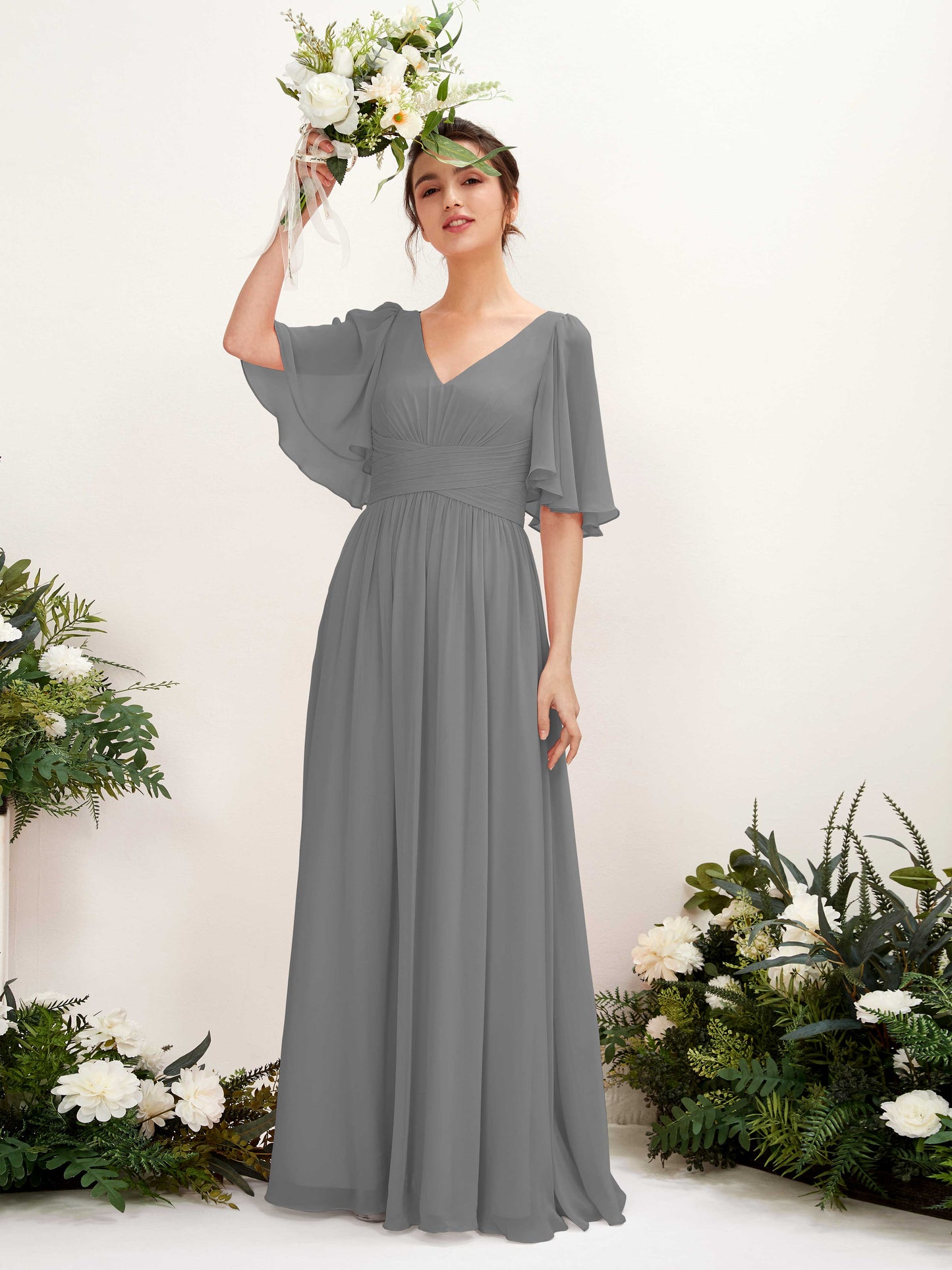 Odette Steel Gray Maxi Dress