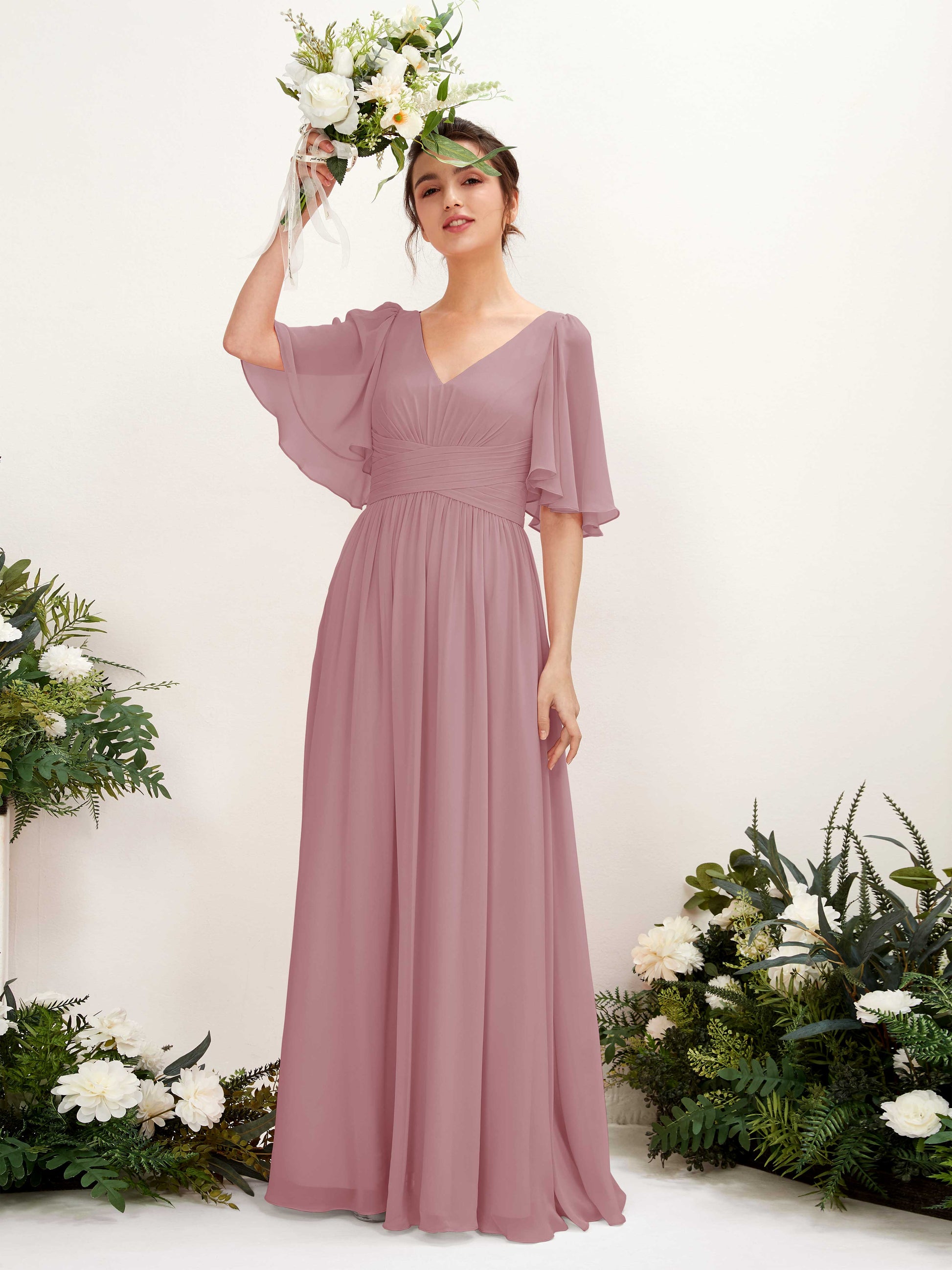 Odette Vintage Mauve Maxi Dress