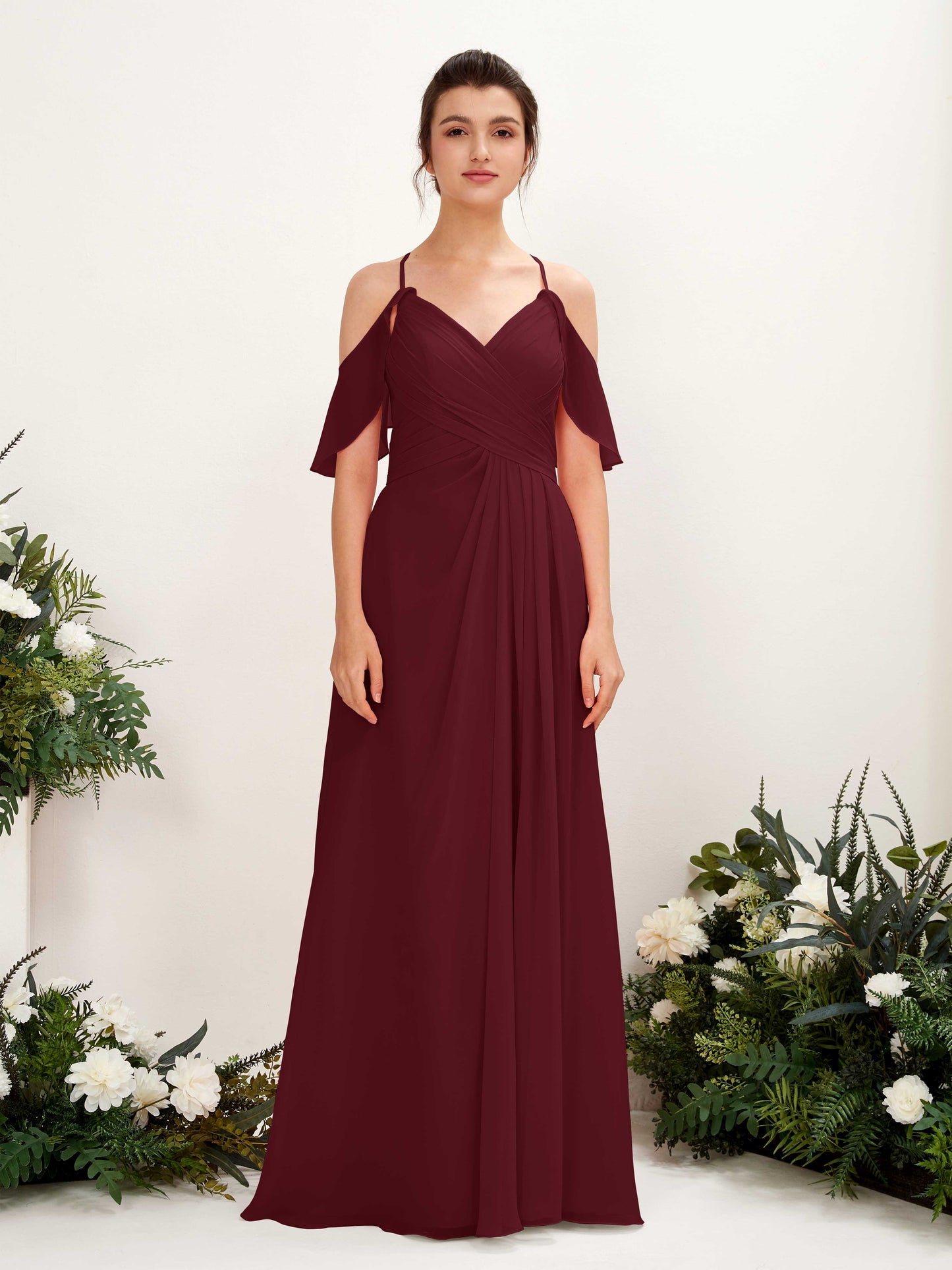 Orlane Burgundy Sleeveless Maxi Dress