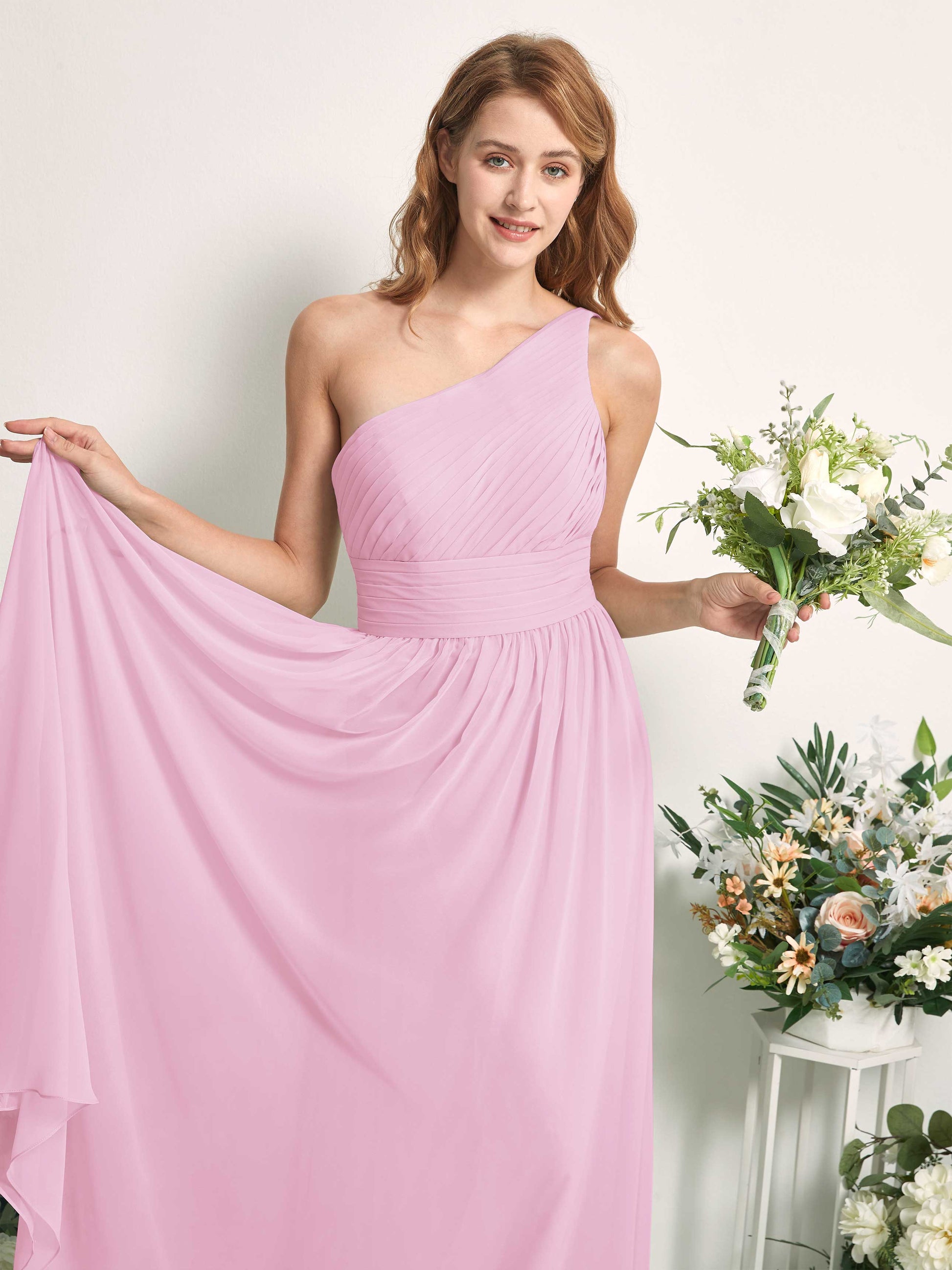 Pandora Candy Pink One Shoulder Maxi Dress