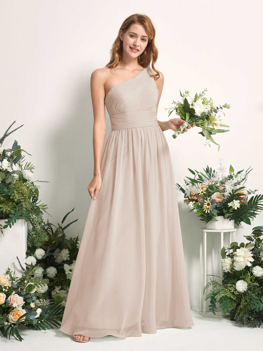 Pandora Champagne One Shoulder Maxi Dress