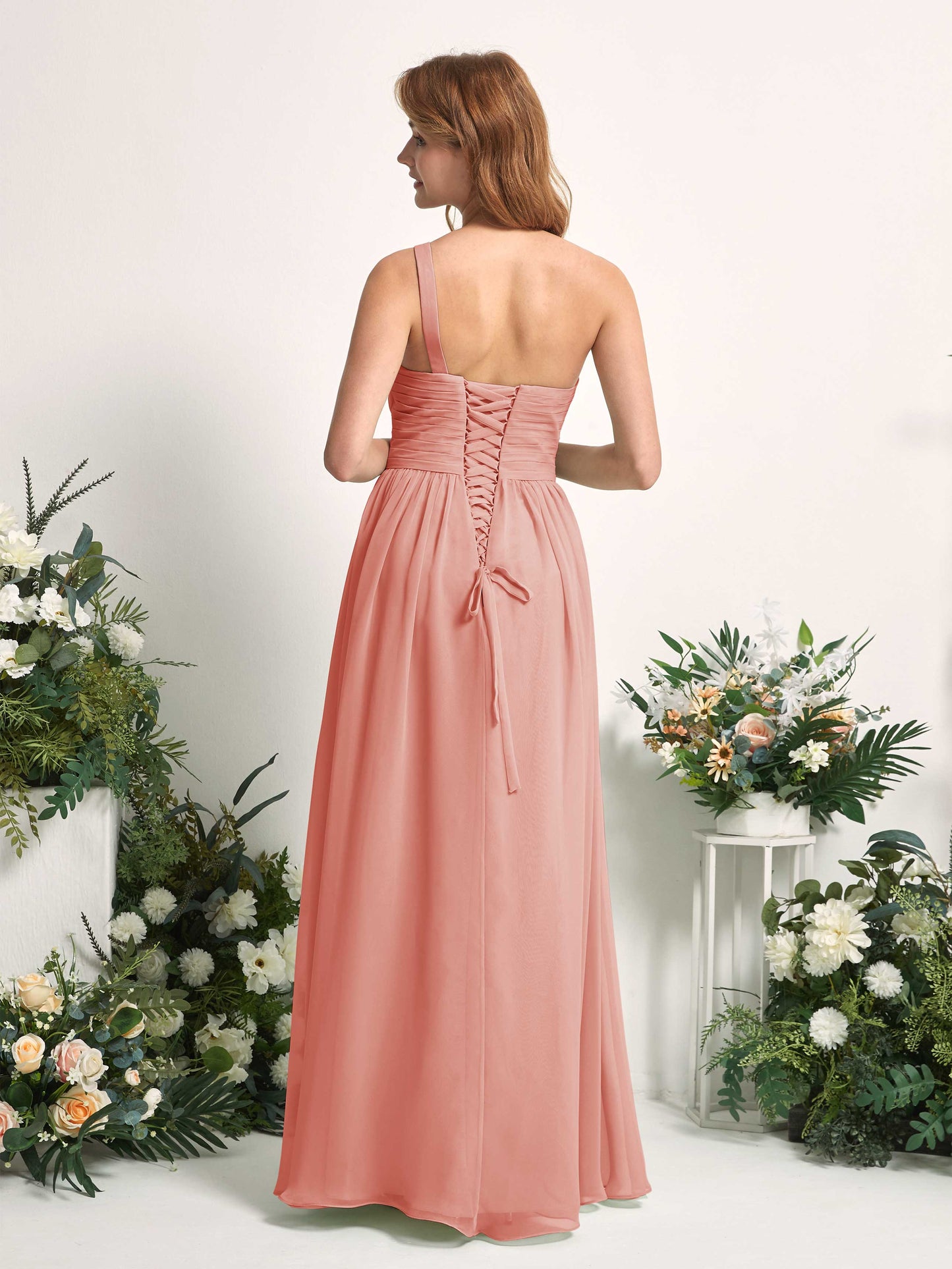 Pandora Champagne Rose One Shoulder Maxi Dress