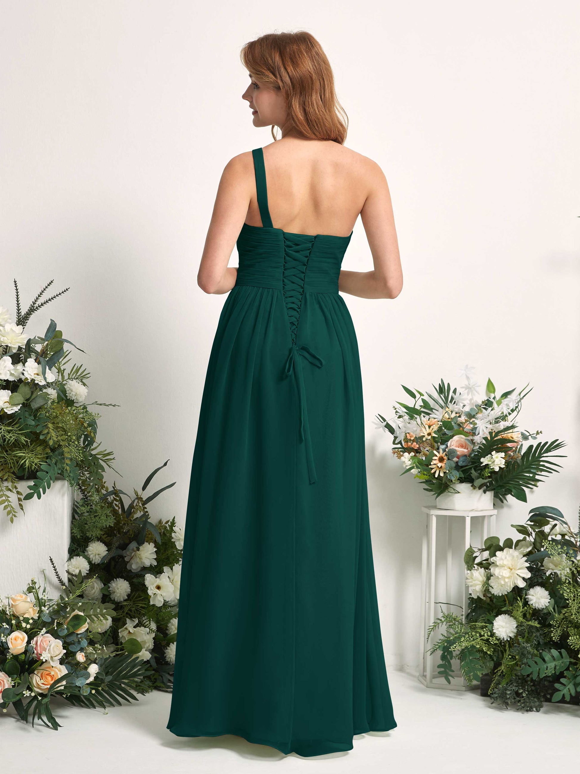 Pandora Dark Emerald One Shoulder Maxi Dress