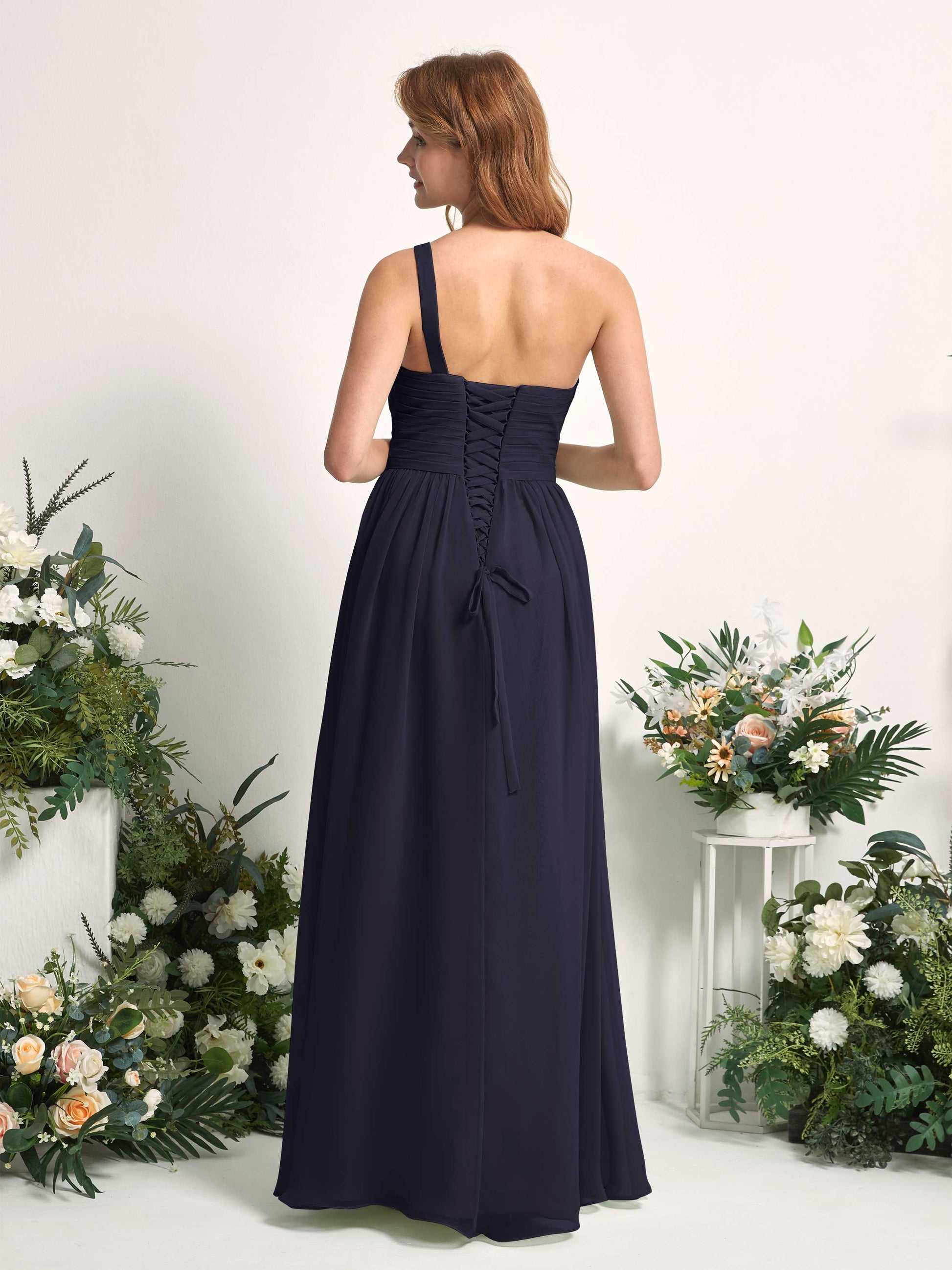 Pandora Dark Navy One Shoulder Maxi Dress