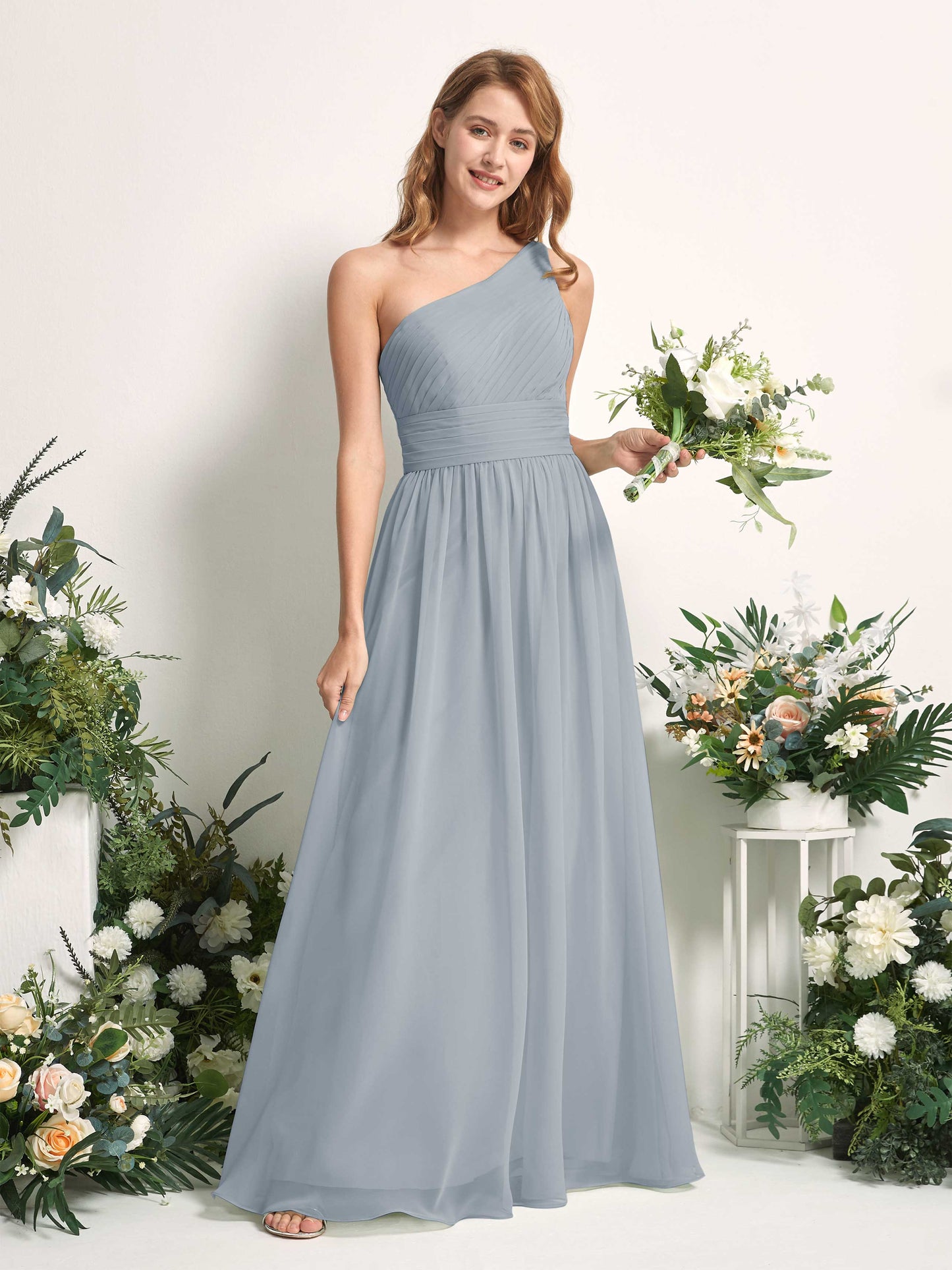 Pandora Dusty Blue-Upgrade One Shoulder Maxi Dress