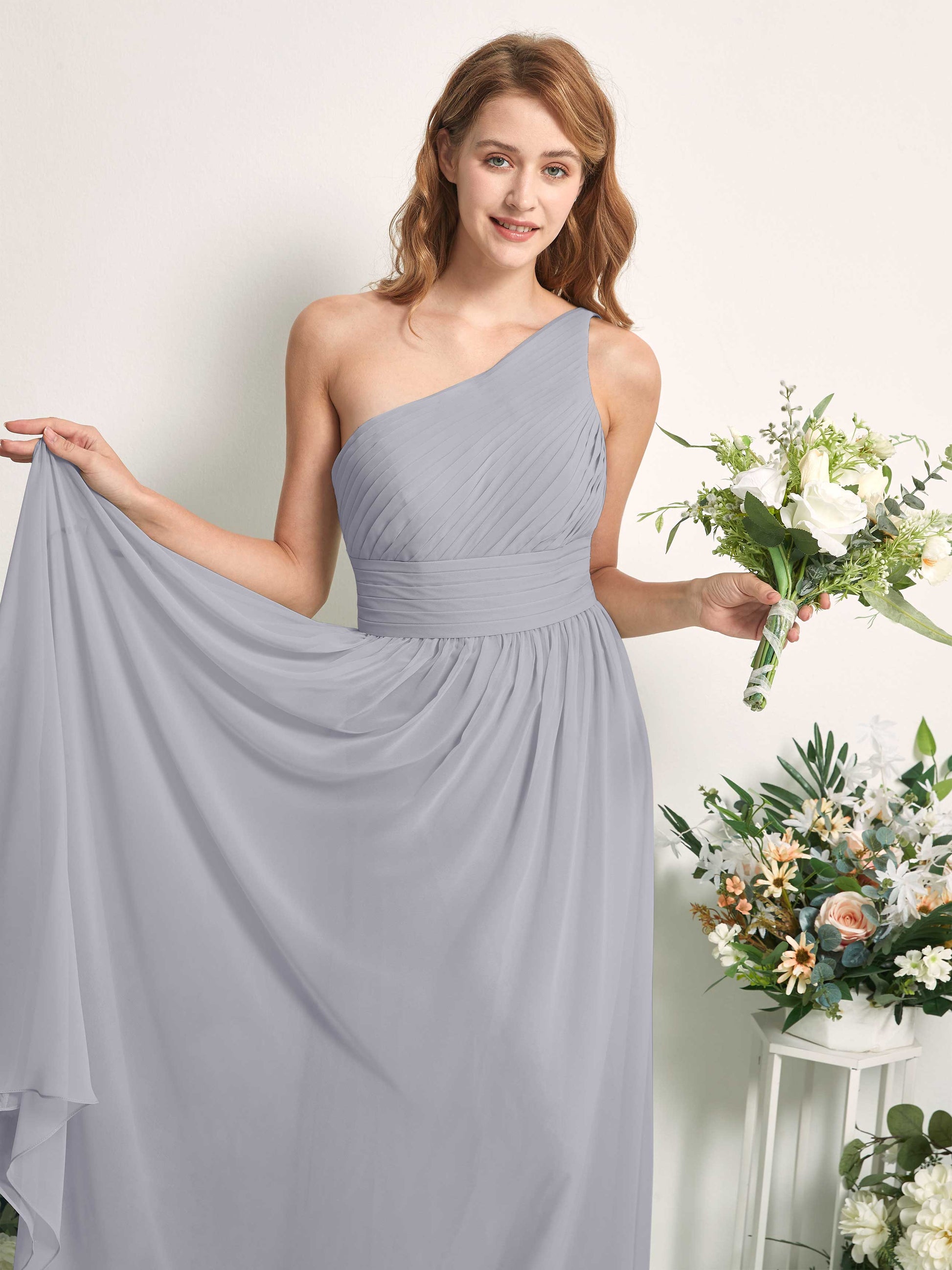 Pandora Dusty Lavender One Shoulder Maxi Dress