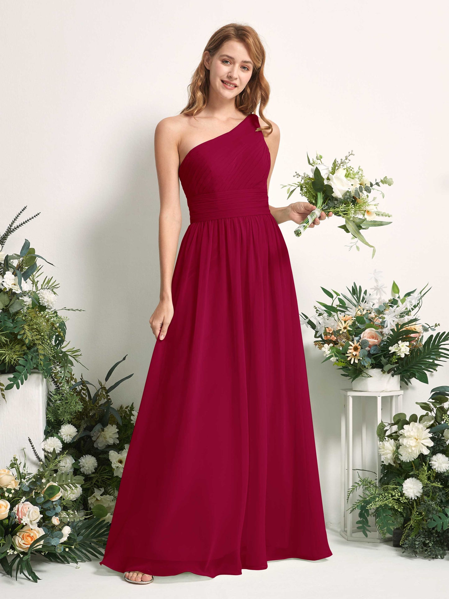 Pandora Jester Red One Shoulder Maxi Dress