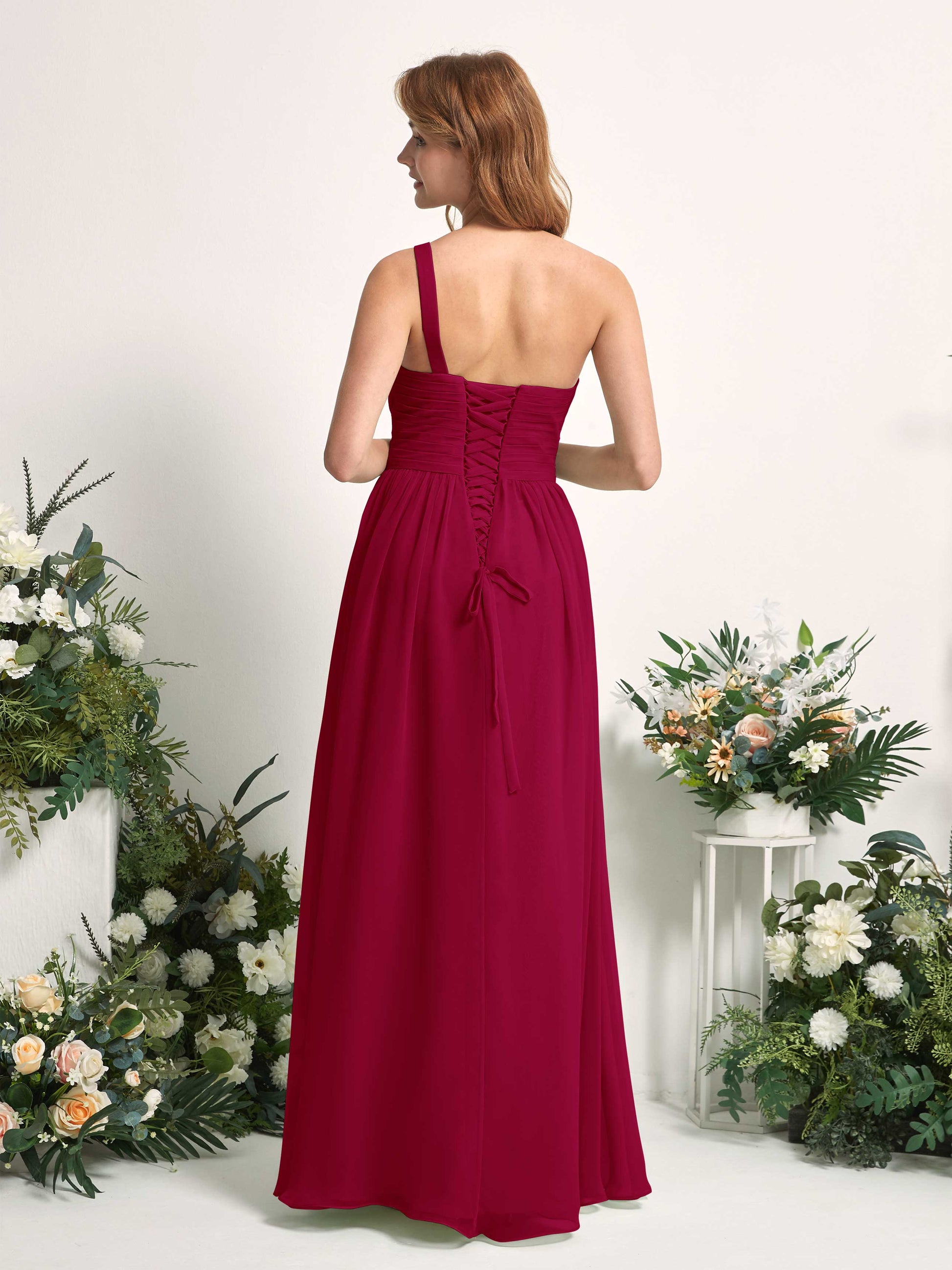 Pandora Jester Red One Shoulder Maxi Dress