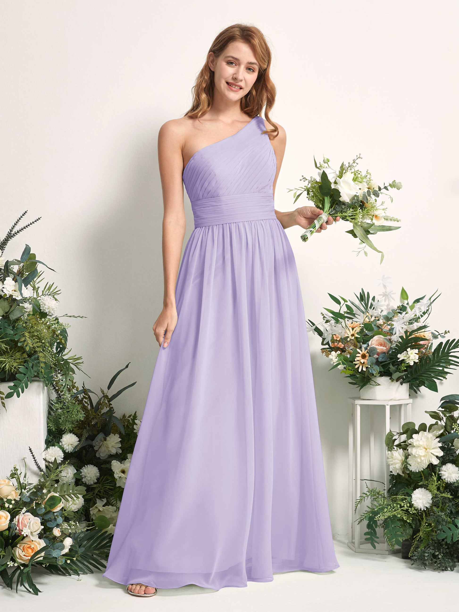 Pandora Lilac One Shoulder Maxi Dress