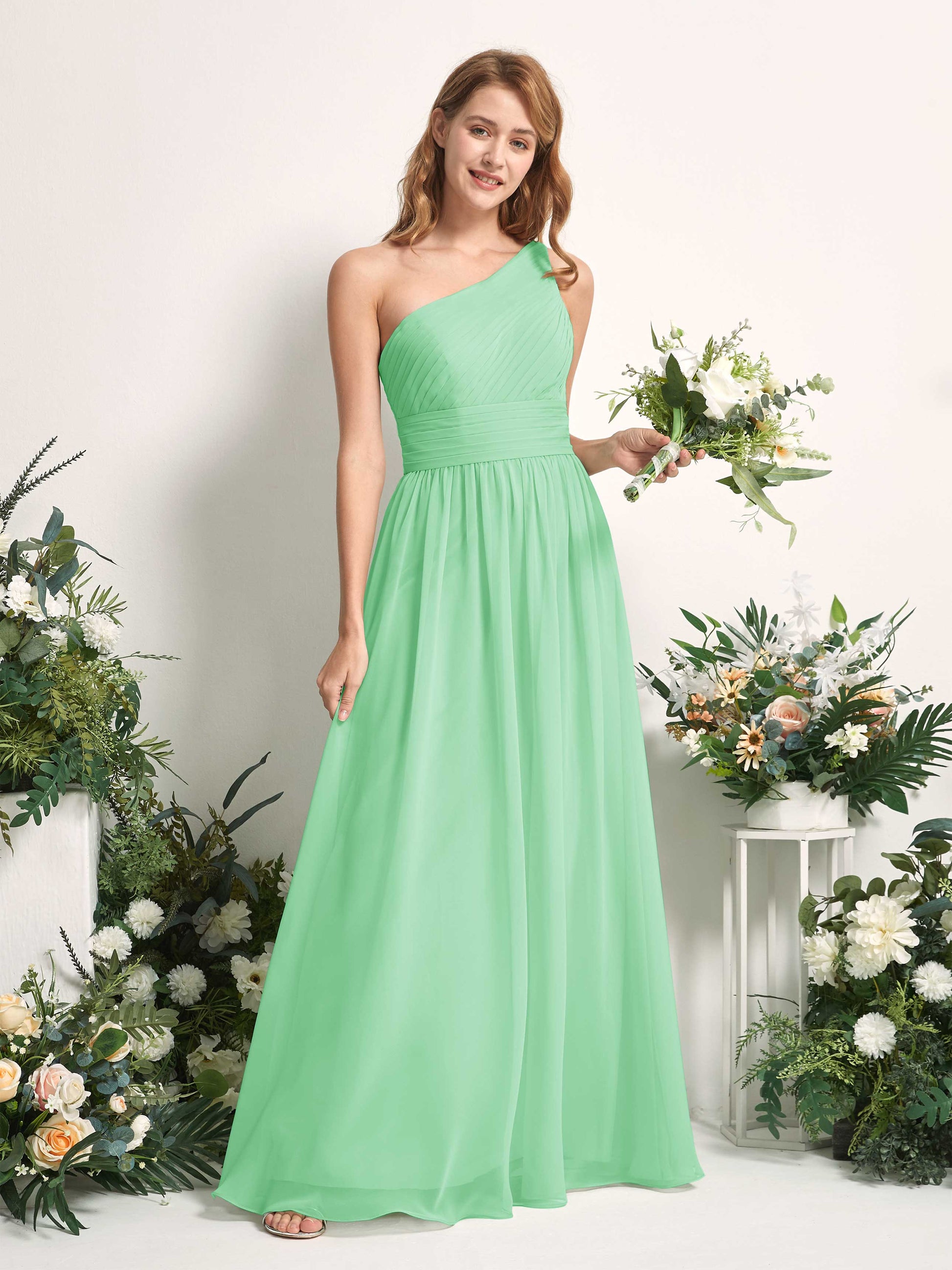 Pandora Mint Green One Shoulder Maxi Dress