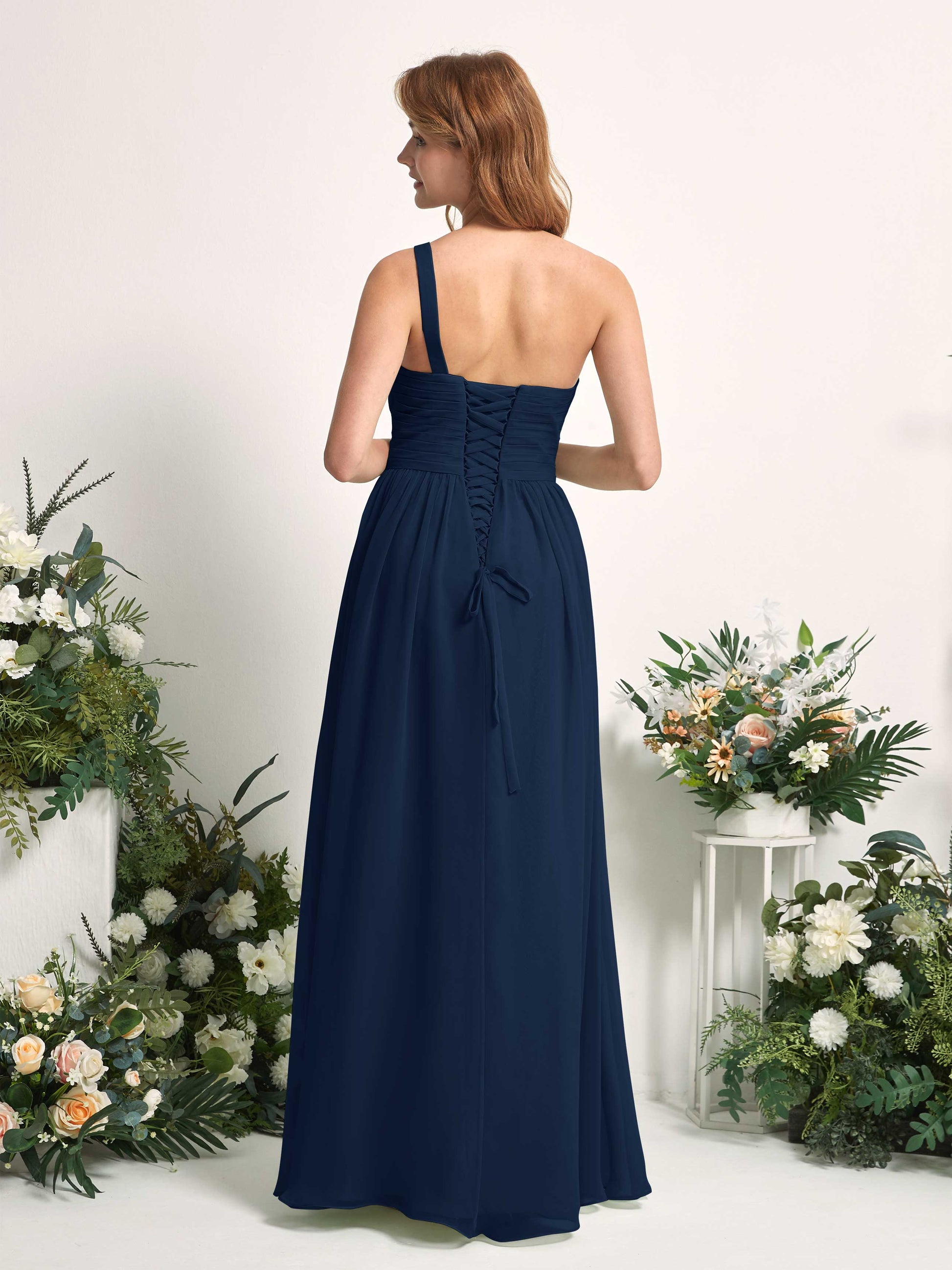 Pandora Navy One Shoulder Maxi Dress