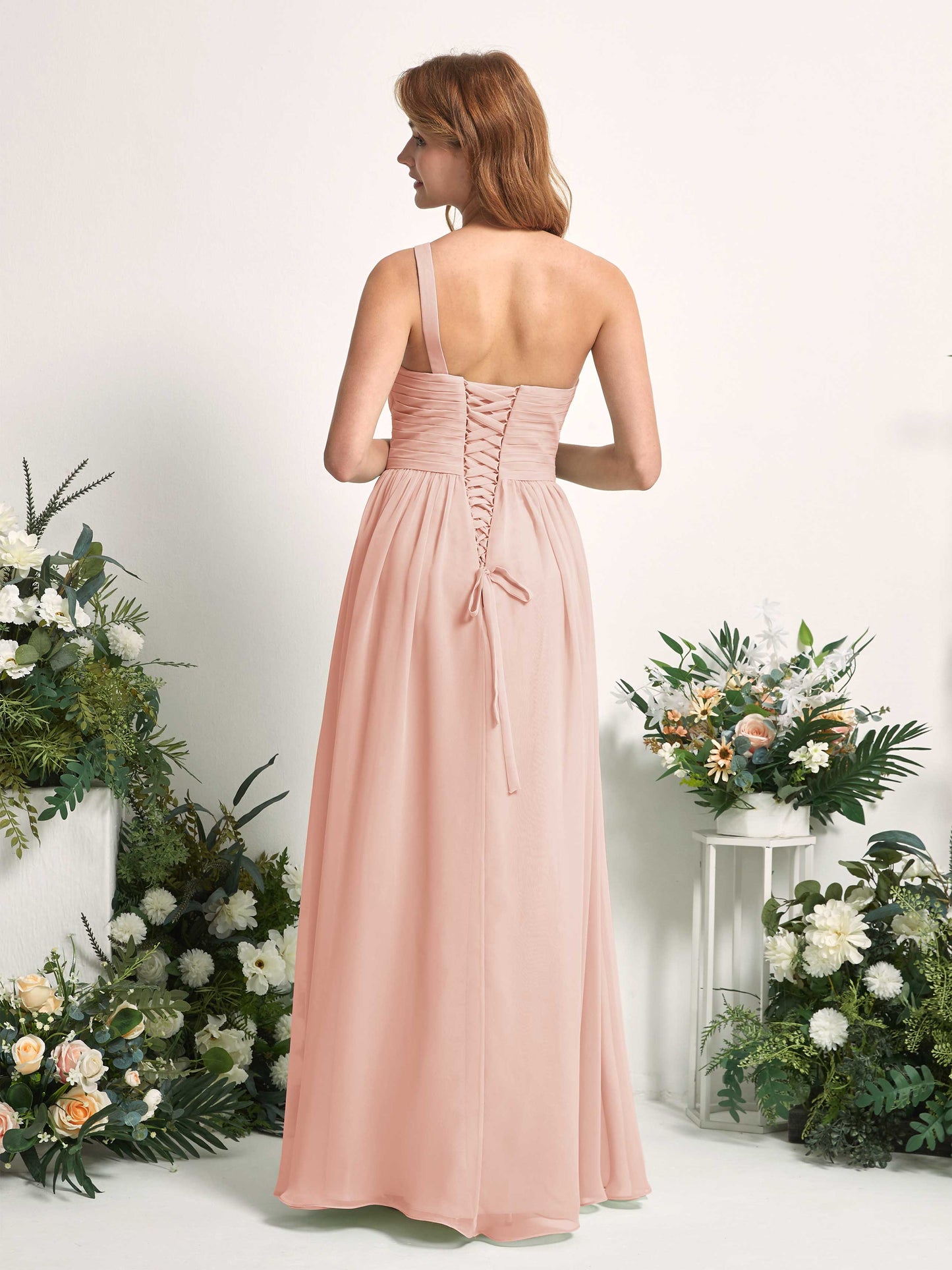 Pandora Pearl Pink One Shoulder Maxi Dress