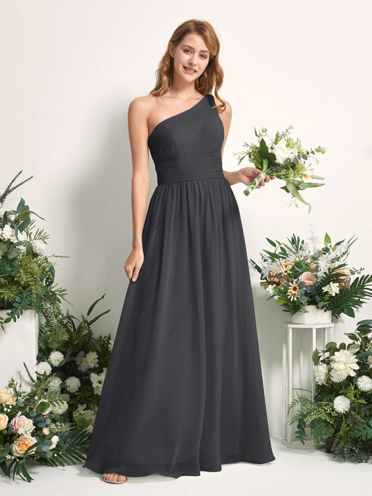 Pandora Pewter One Shoulder Maxi Dress