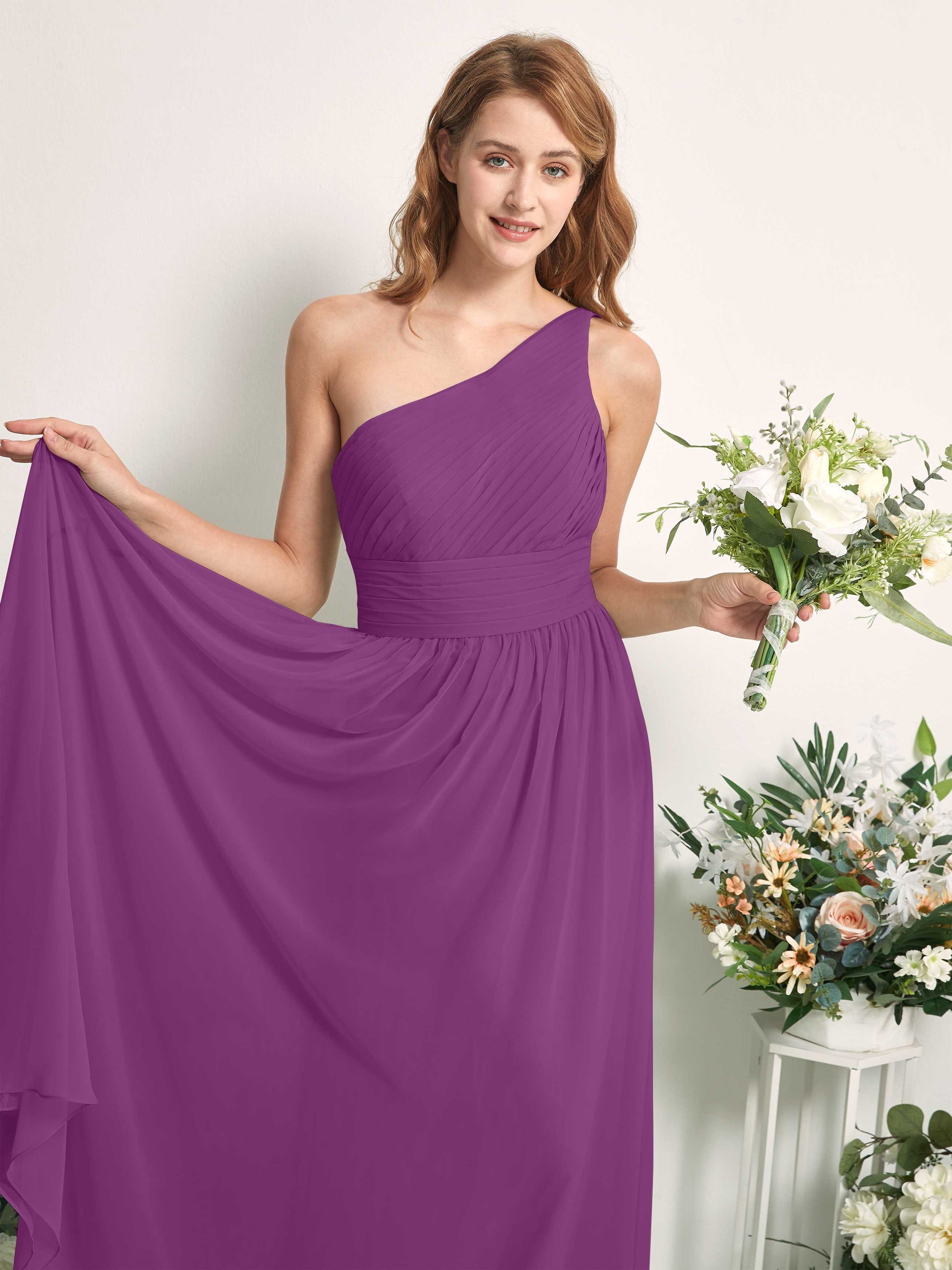 Pandora Purple One Shoulder Maxi Dress