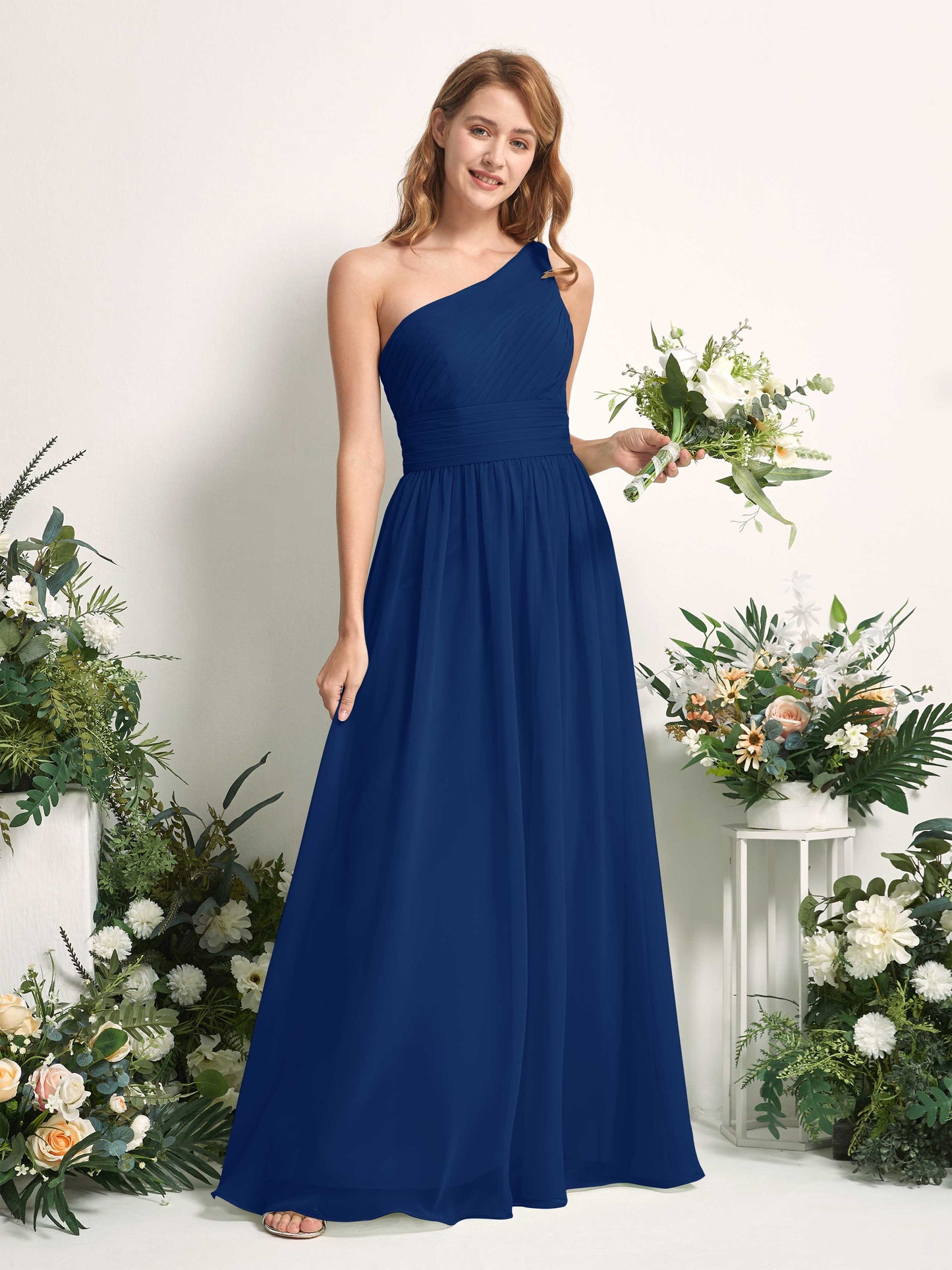 Pandora Royal Blue One Shoulder Maxi Dress