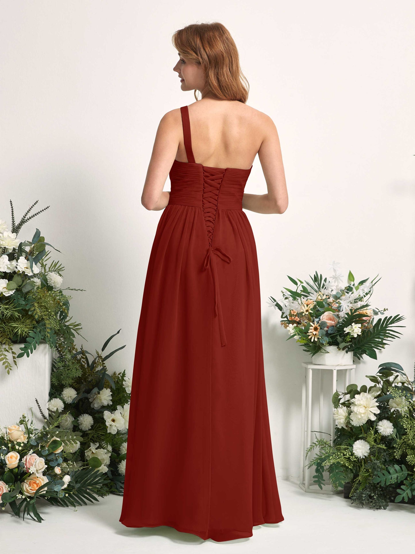 Pandora Rust One Shoulder Maxi Dress