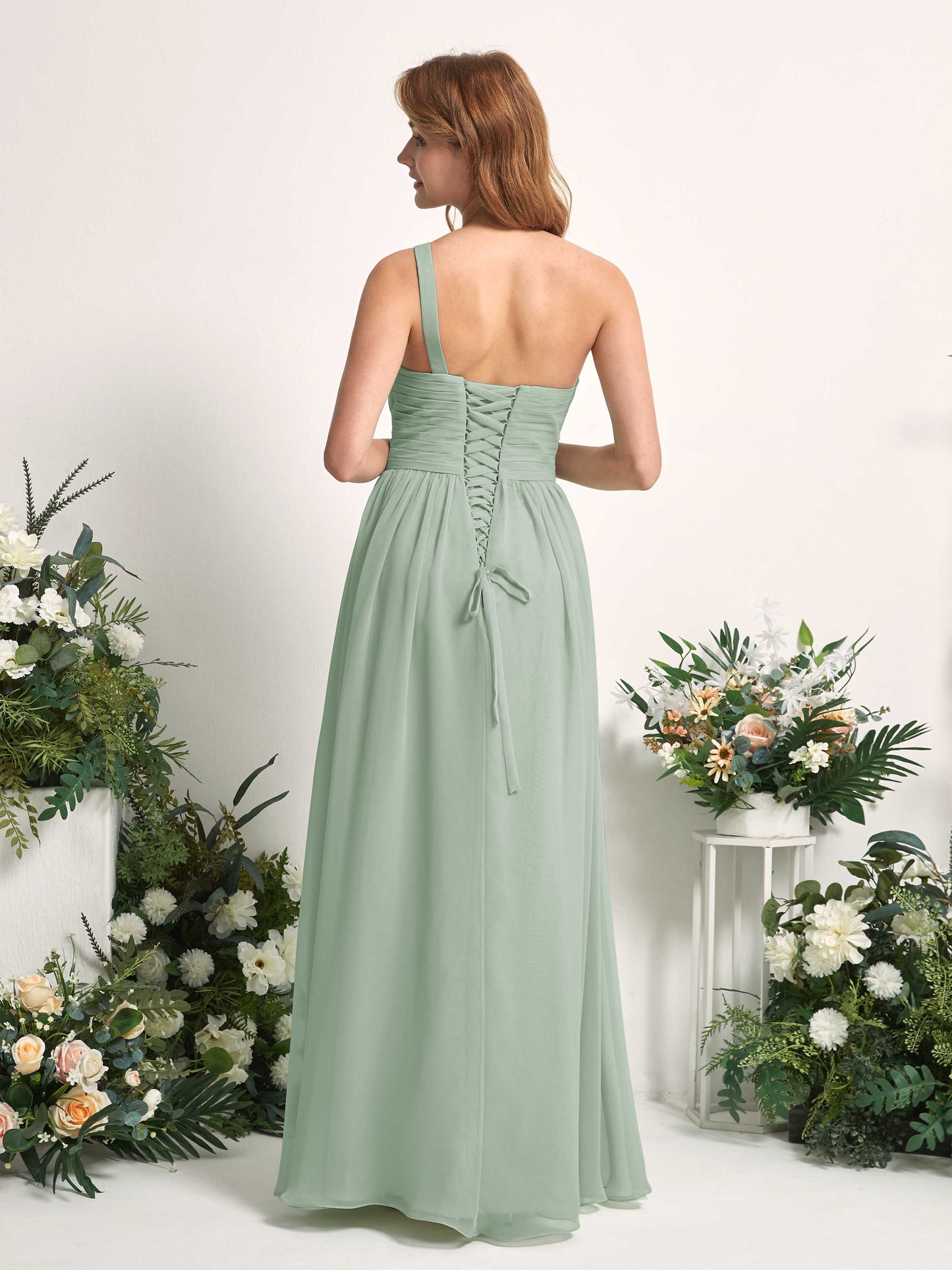 Pandora Sage Green One Shoulder Maxi Dress