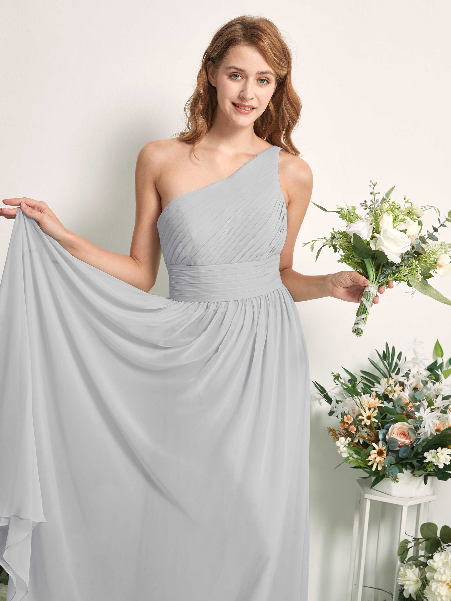 Pandora Silver One Shoulder Maxi Dress