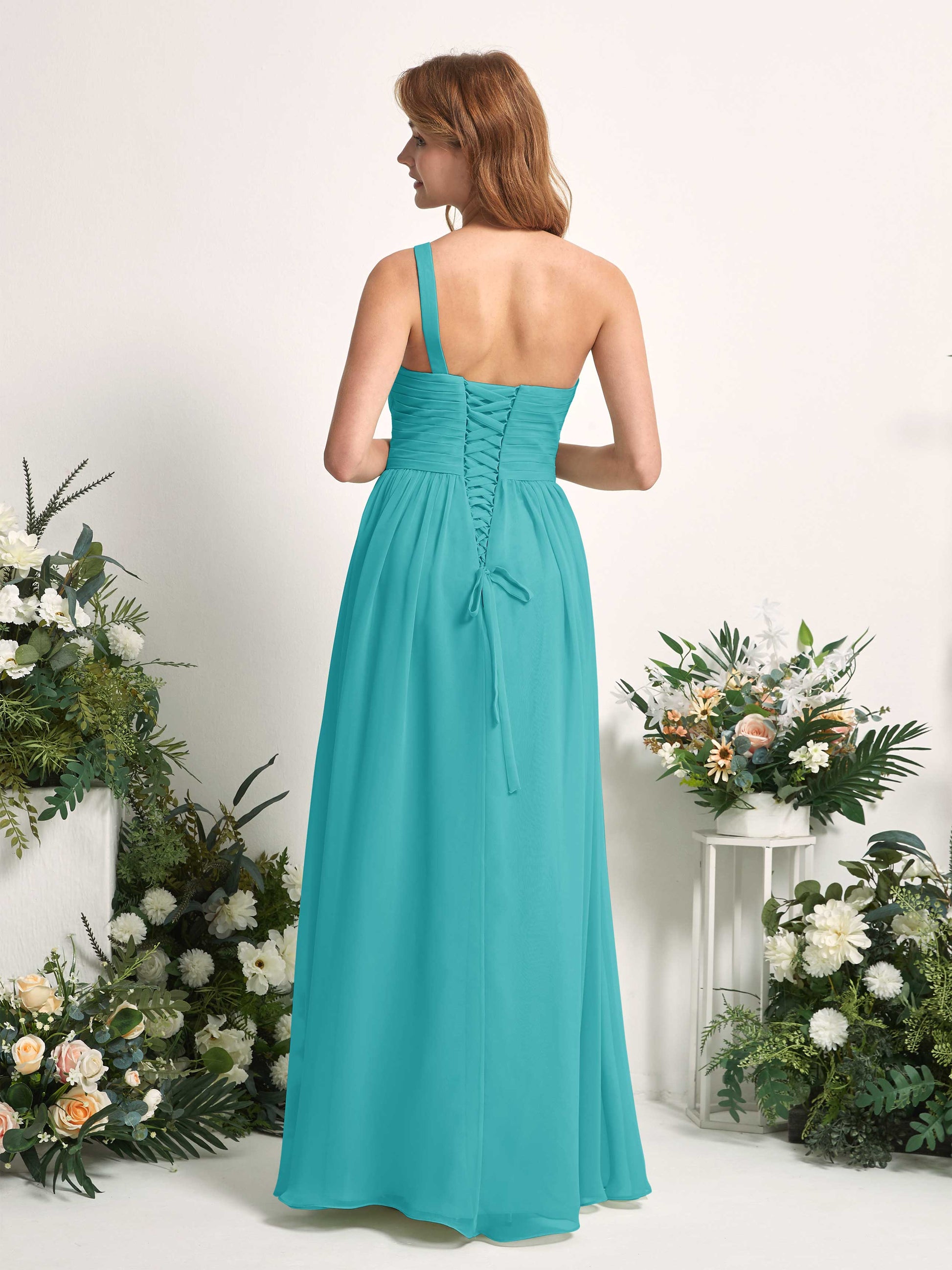 Pandora Turquoise One Shoulder Maxi Dress